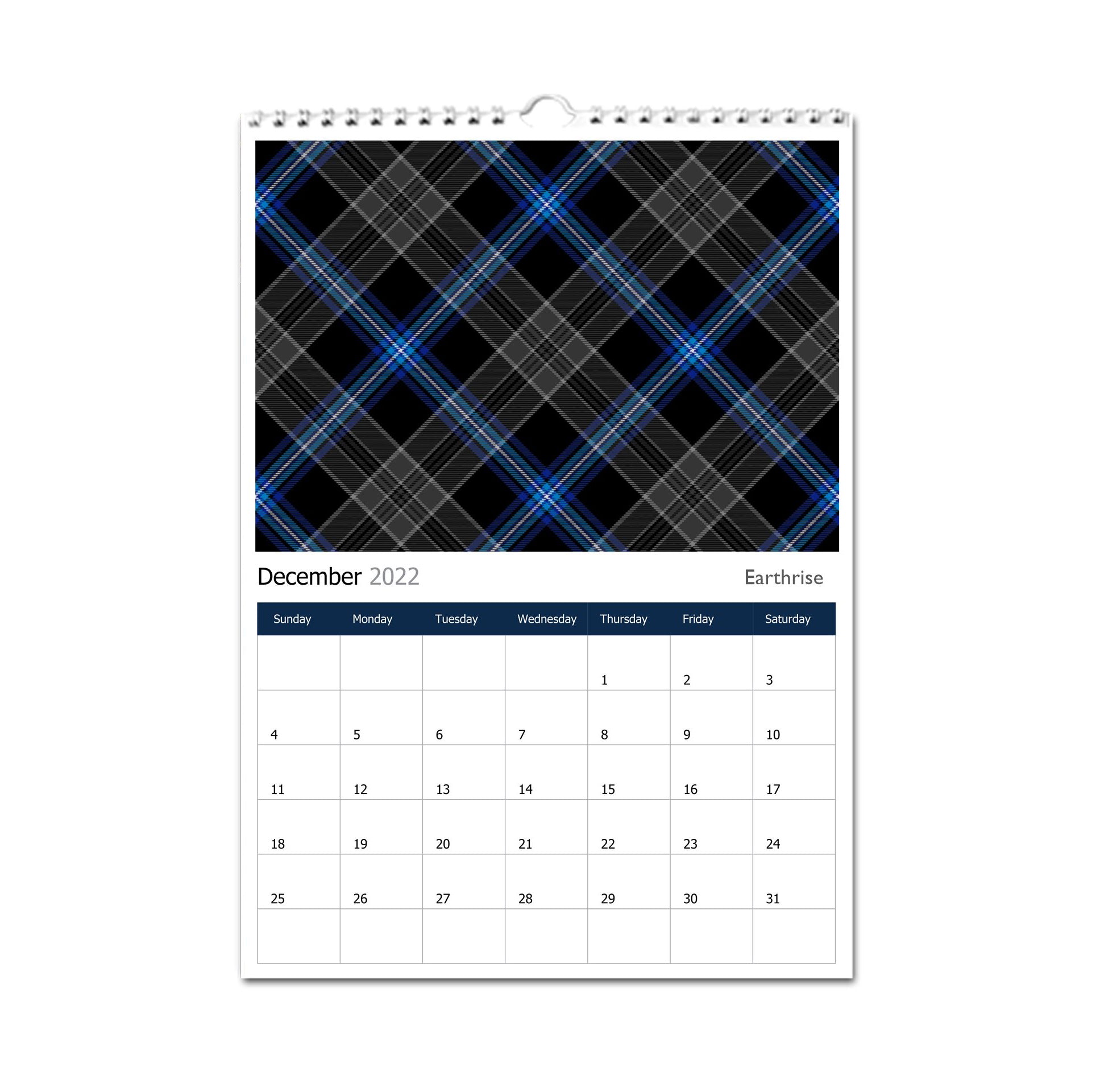 The Tartan Artisan perpetual CALENDAR - Earthrise Edition