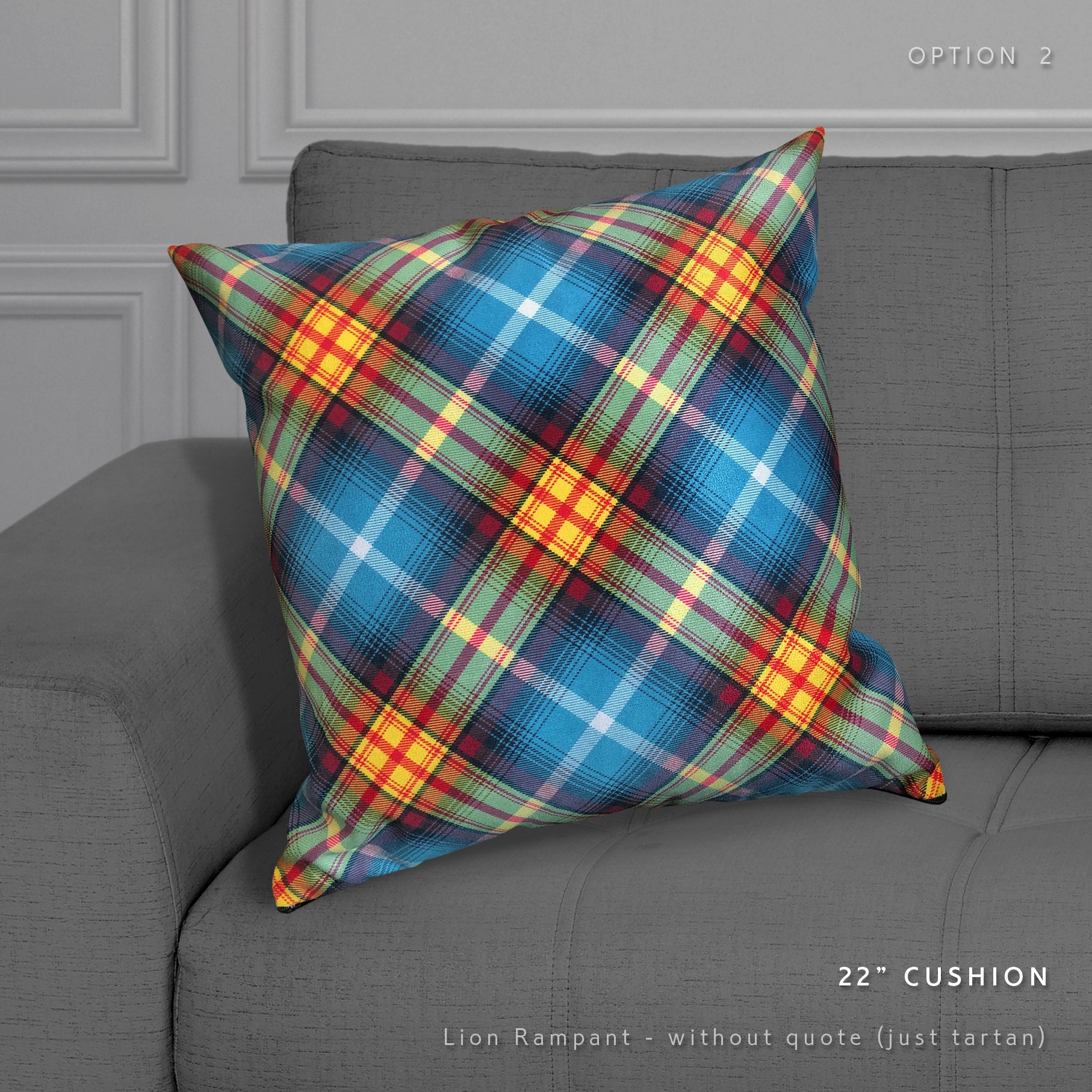 printed faux suede tartan pillow Arbroath Declaration
