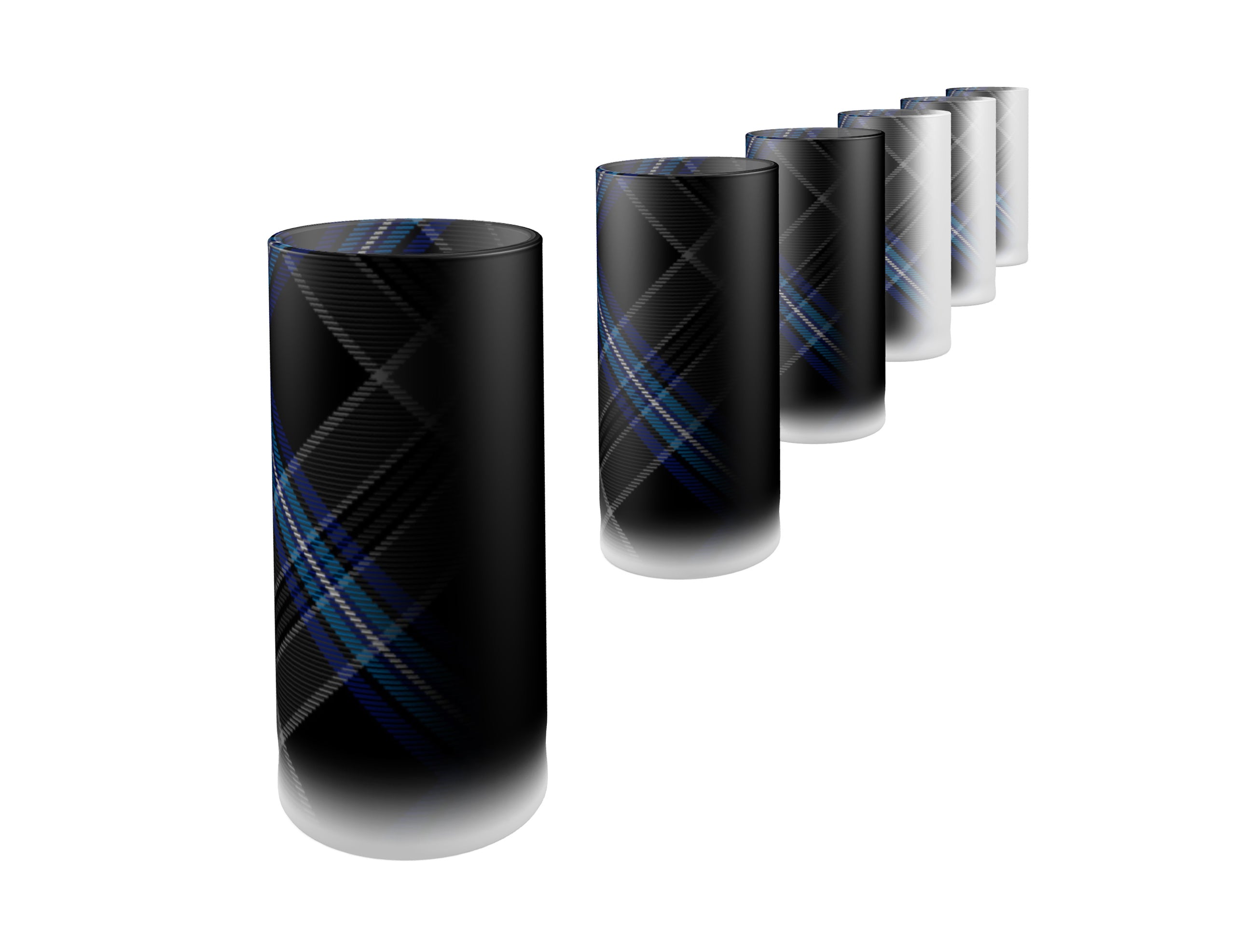 Earthrise 2.0 Tartan Tequila Shot Glasses - Light & Dark - 6 Set