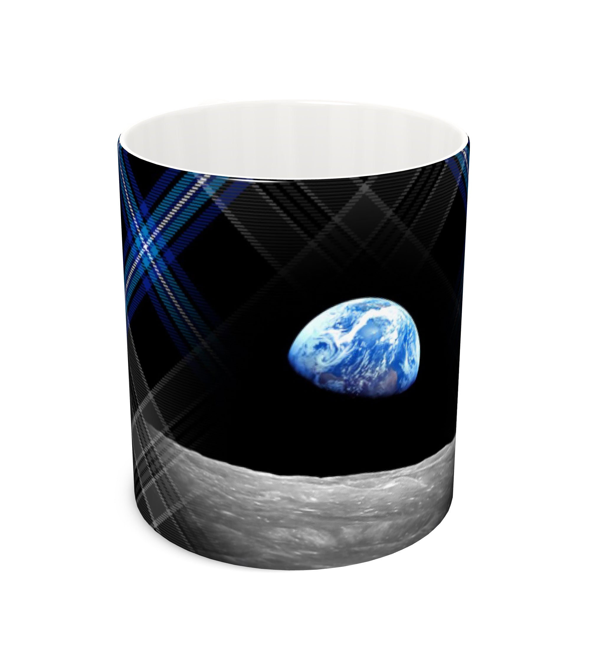 Earthrise Tartan 2.0 - Fine Bone China Mug - With Sett & Photo - 3