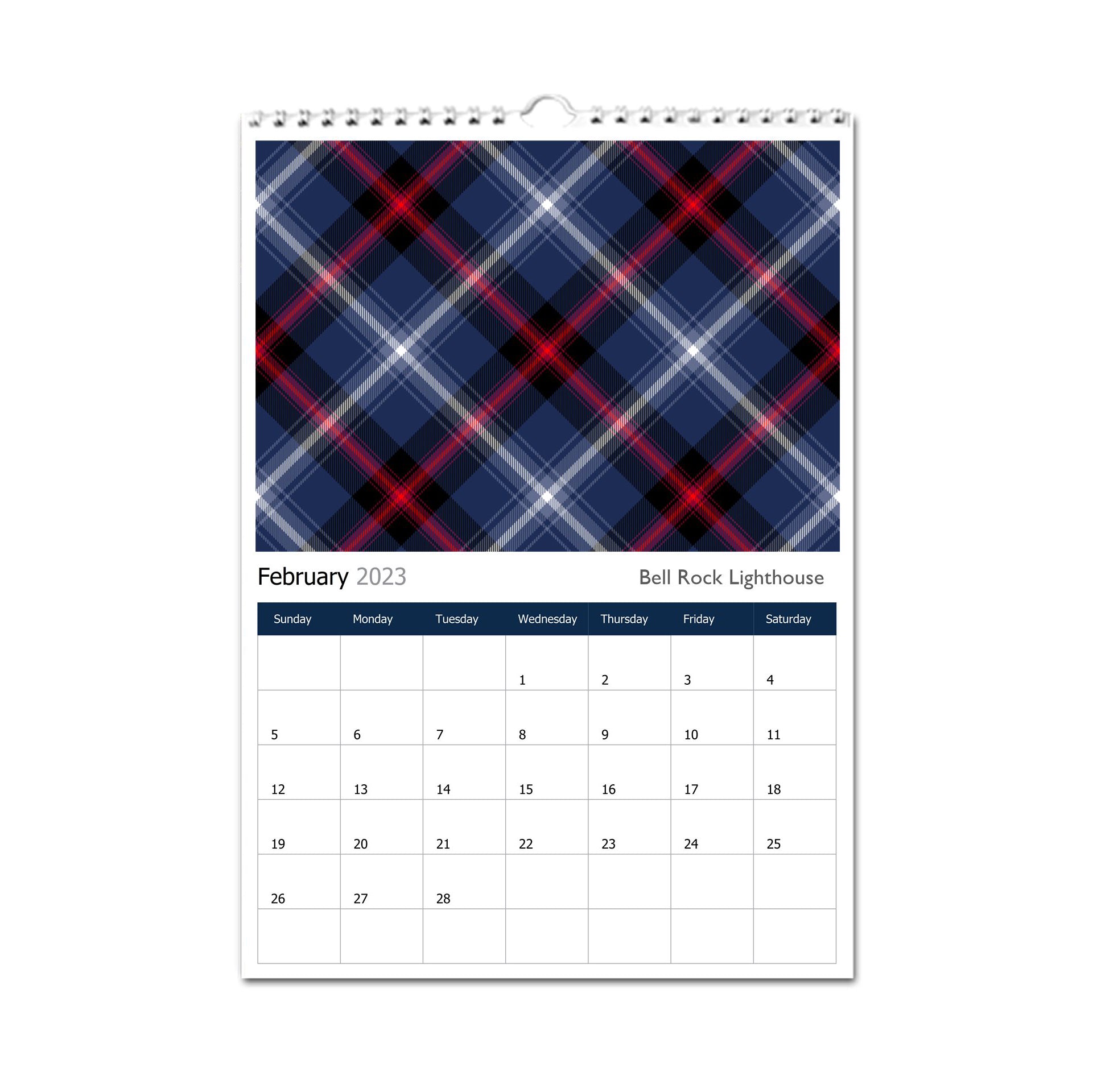 The Tartan Artisan perpetual CALENDAR - Bell Rock Lighthouse Edition