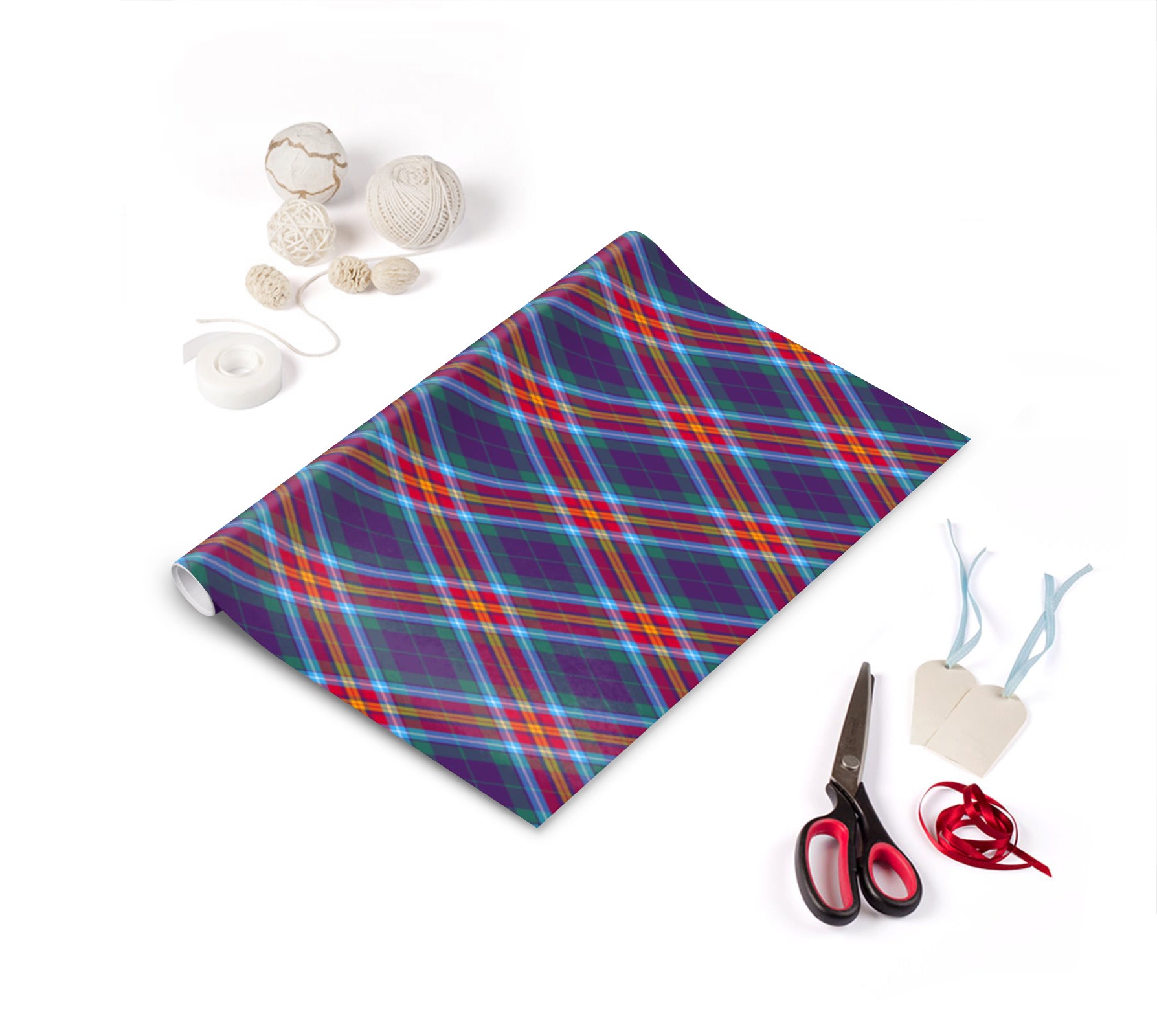 Designer wrapping paper exclusive to the Tartan Artisan ®. Featuring the Alba gu bràth tartan (Scotland Forever), created in 2019 to celebrate a multi-cultural and prosperous Scotland... looking to the future with a sense of openness and optimism