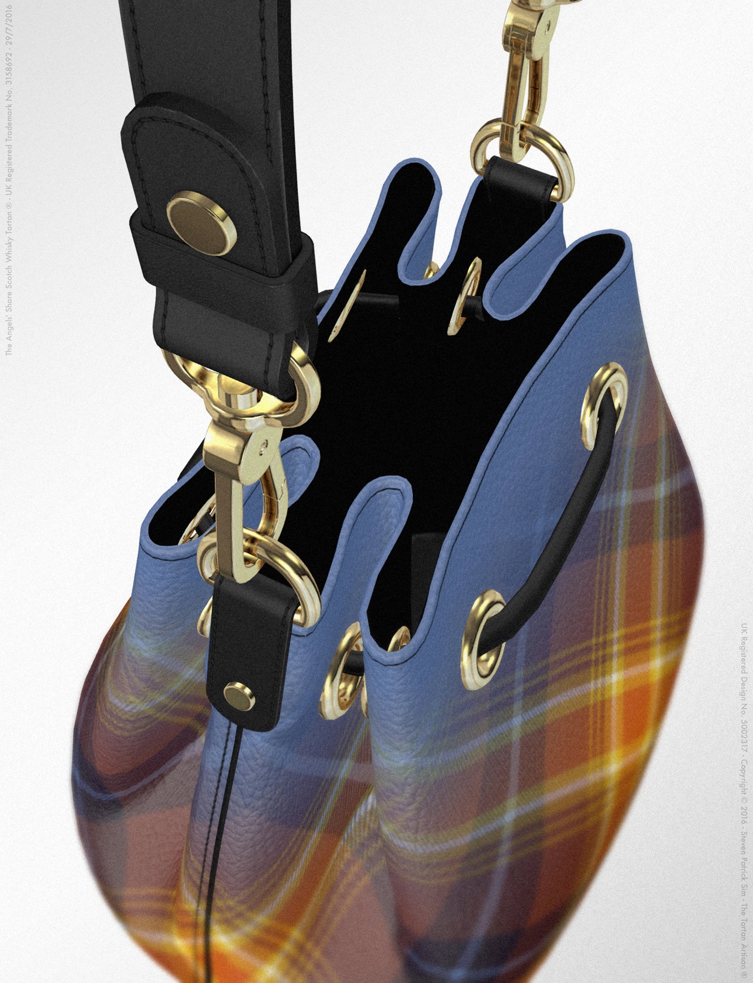 The Angels' Share Leather Bucket Designer Hand Bag - by Steven Patrick Sim, the Tartan Artisan - professionally hand-made