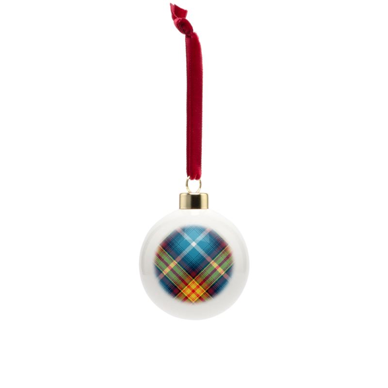 The Declaration of Scottish Independence Tartan ~ Bone China Christmas Bauble