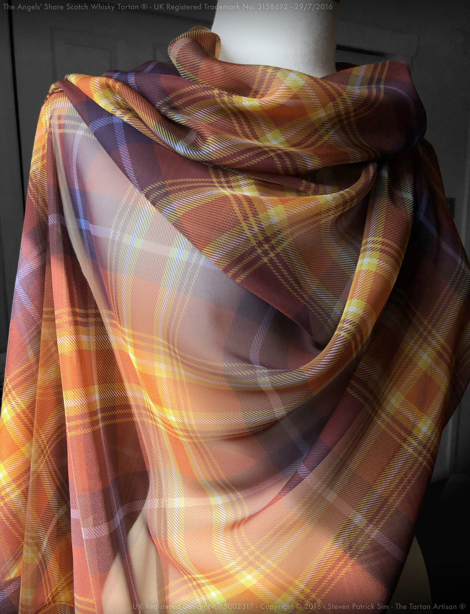 The Angels' Share Scotch Whisky Tartan® Paris Chiffon fine Scarf