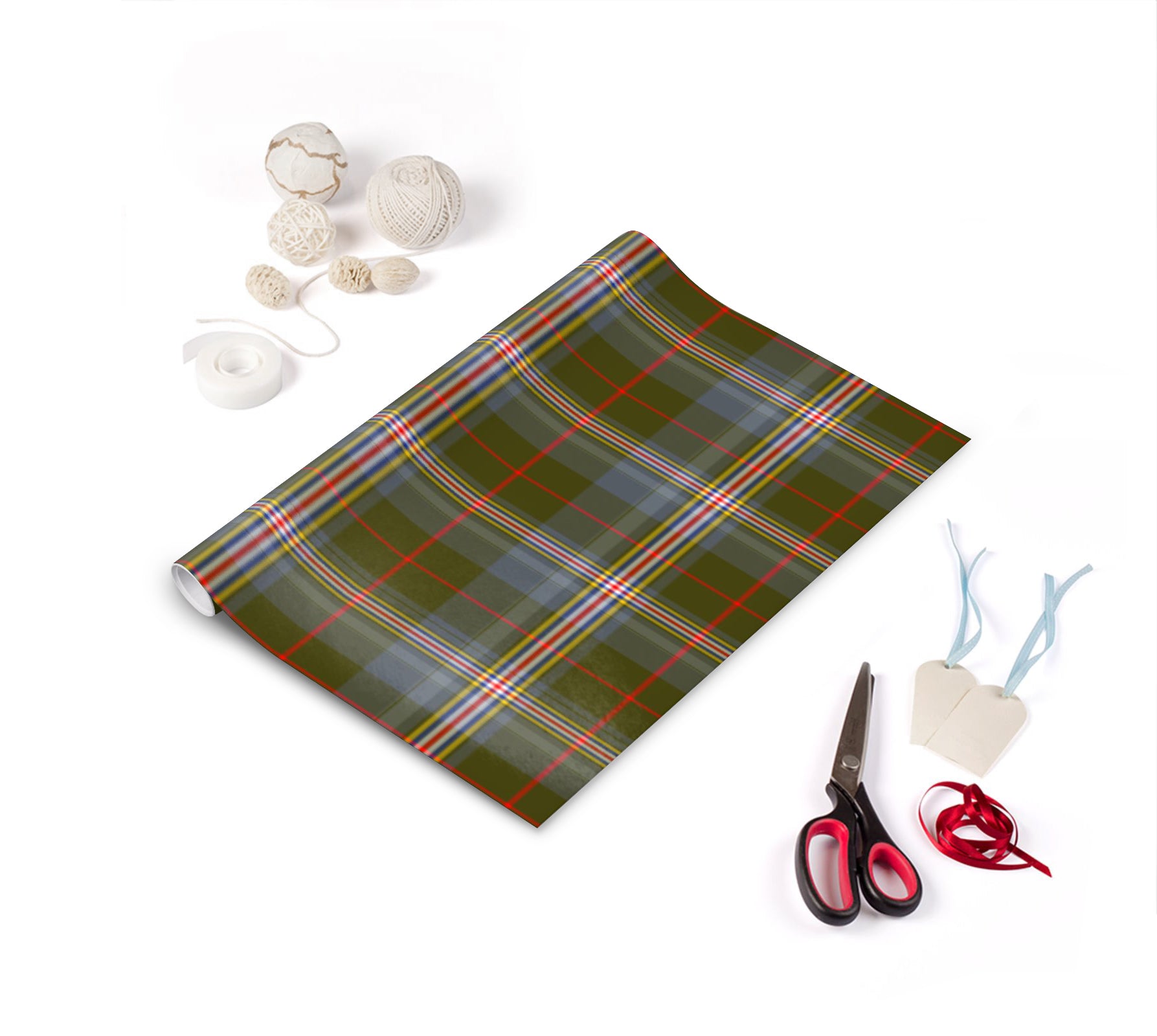 Designer wrapping paper exclusive to the Tartan Artisan ®. Featuring the Red Lichtie Spitfire Tartan, created in 2018 to pay tribute to the Spitfire, the flagship aircraft of the RAF, and specifically Arbroath's Red Lichtie Spitfire EP121