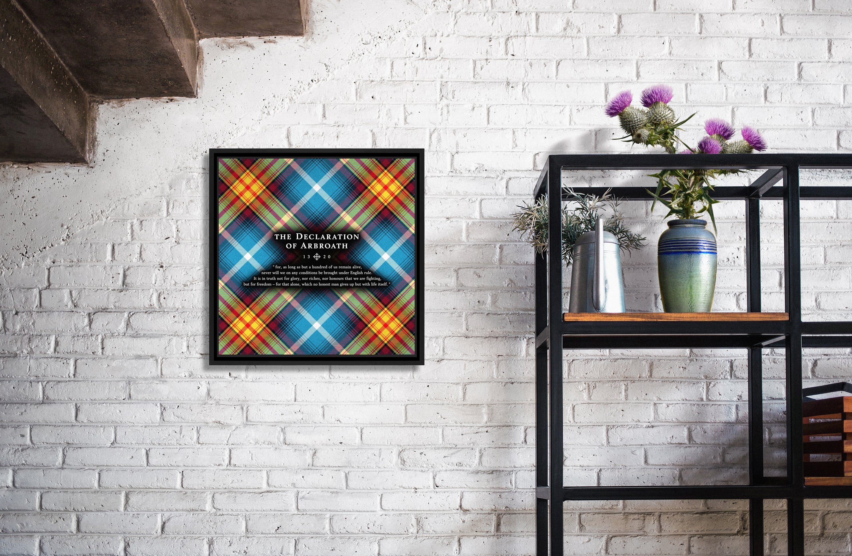 Ancient Saltire - Declaration Tartan 16" Framed Canvas