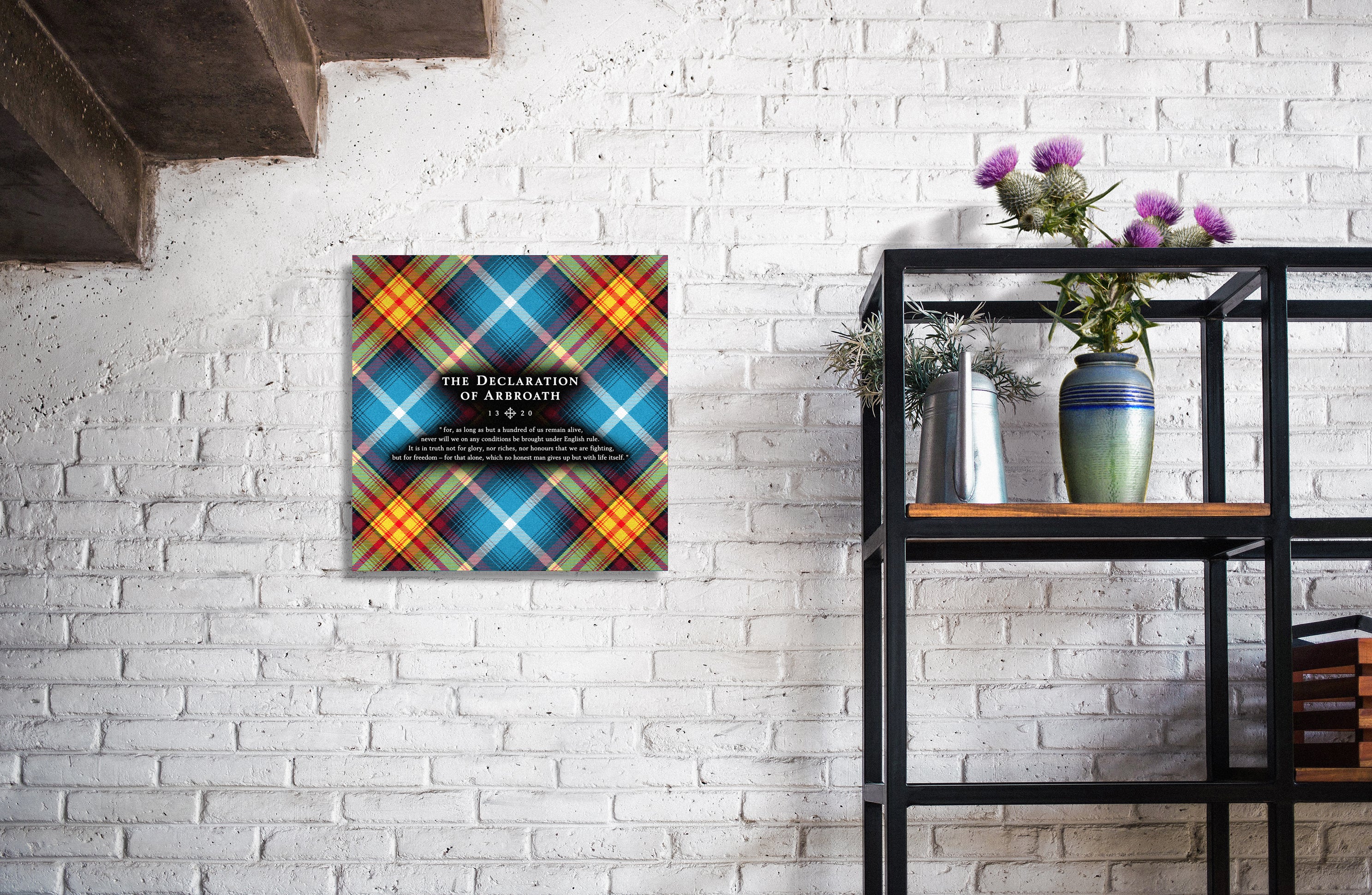 Ancient Saltire - Declaration Tartan 16" Stretched Canvas