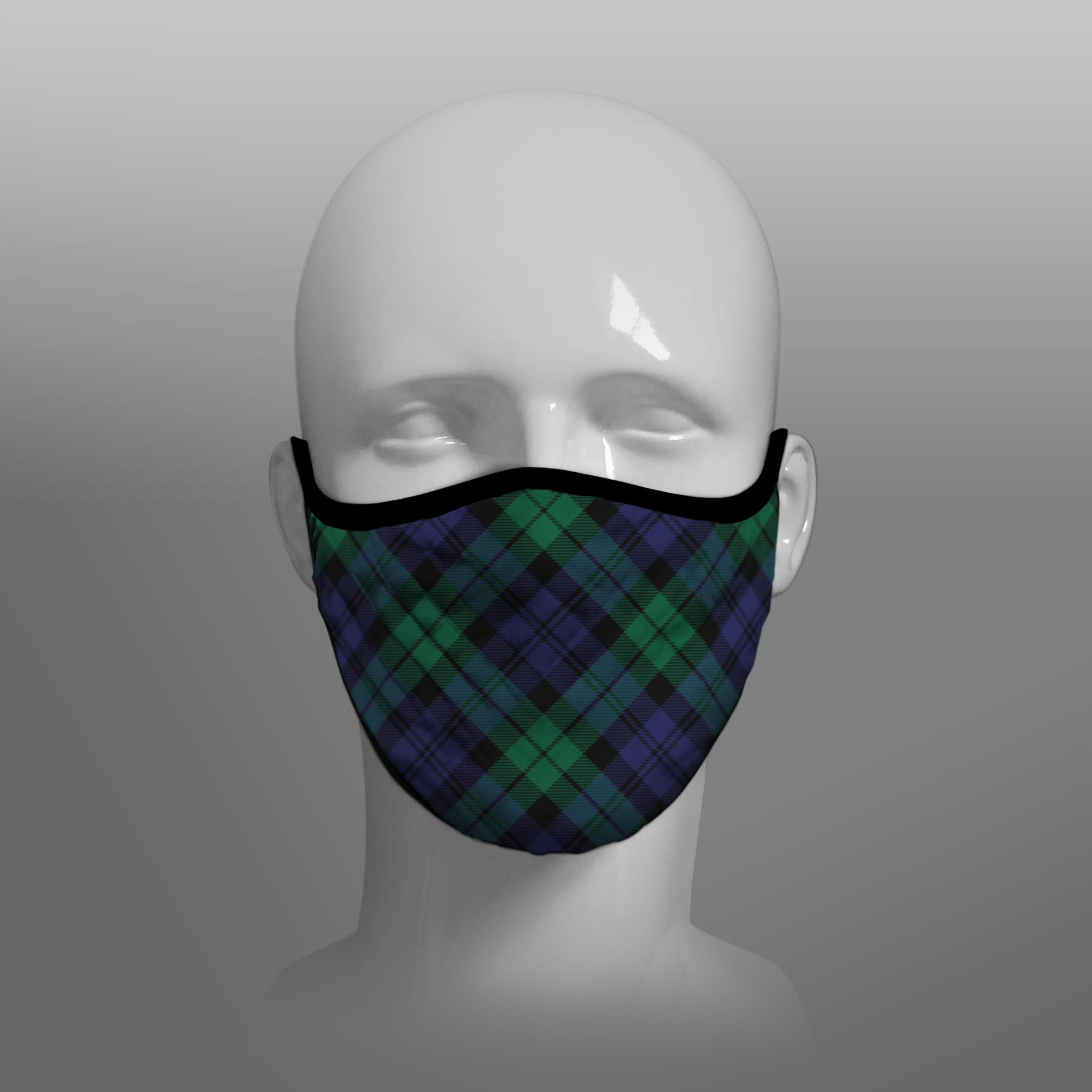 Black Watch Tartan custom face mask by Steven Patrick Sim the Tartan Artisan - Stevie Tartan Guy - Arbroath
