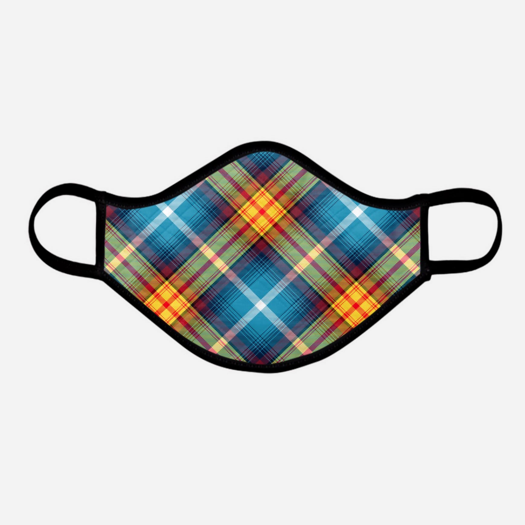 Contoured Face Mask - face covering - Nicola Sturgeon - Declaration of Scottish Independence tartan - by Steven Patrick Sim the Tartan Artisan - Stevie Tartan Guy - extra large