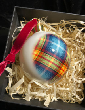 Declaration Tartan Christmas Bauble - by Steven Patrick Sim 2