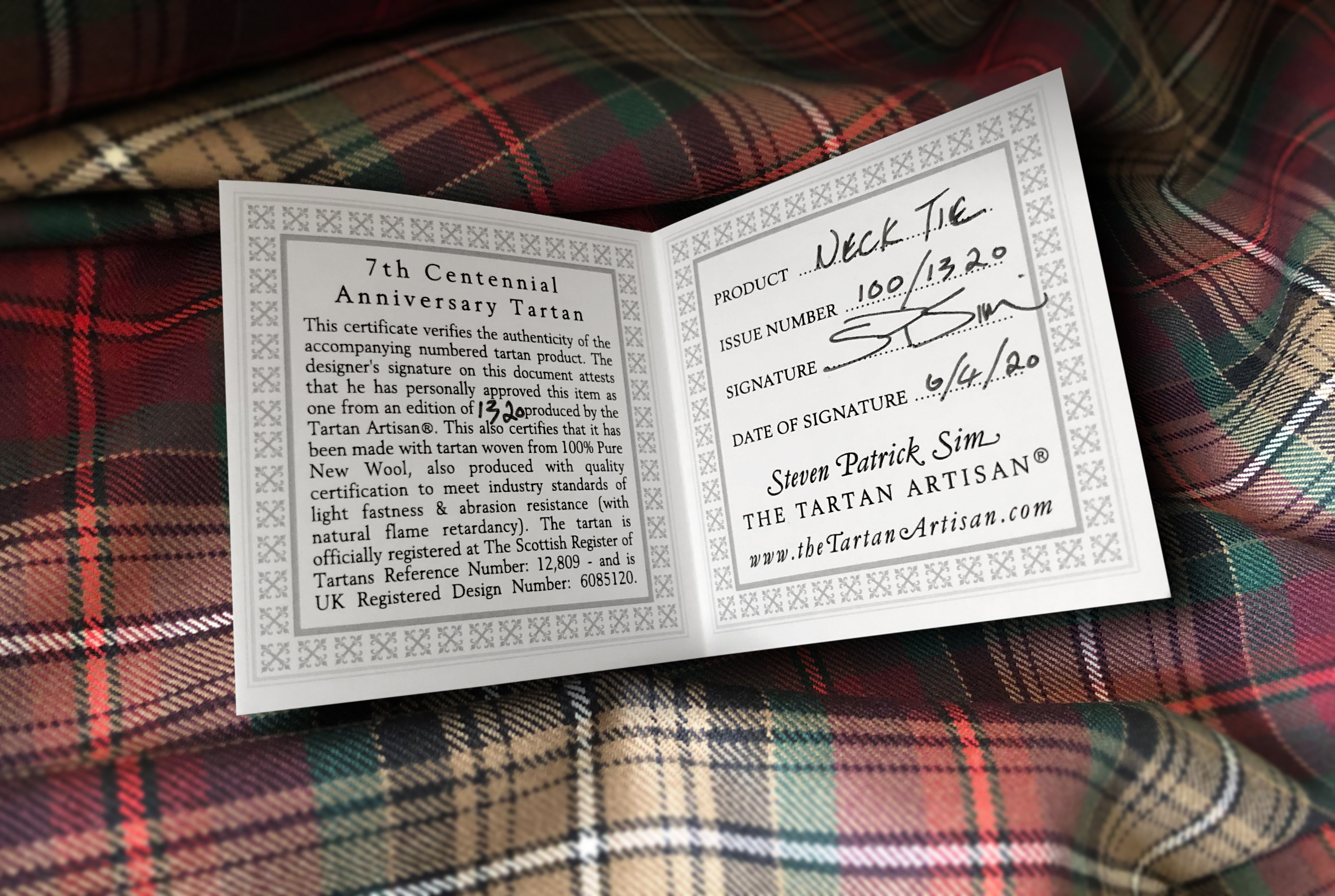 Declaration of Arbroath 7th Centennial - Tartan Tie - Numbered edition