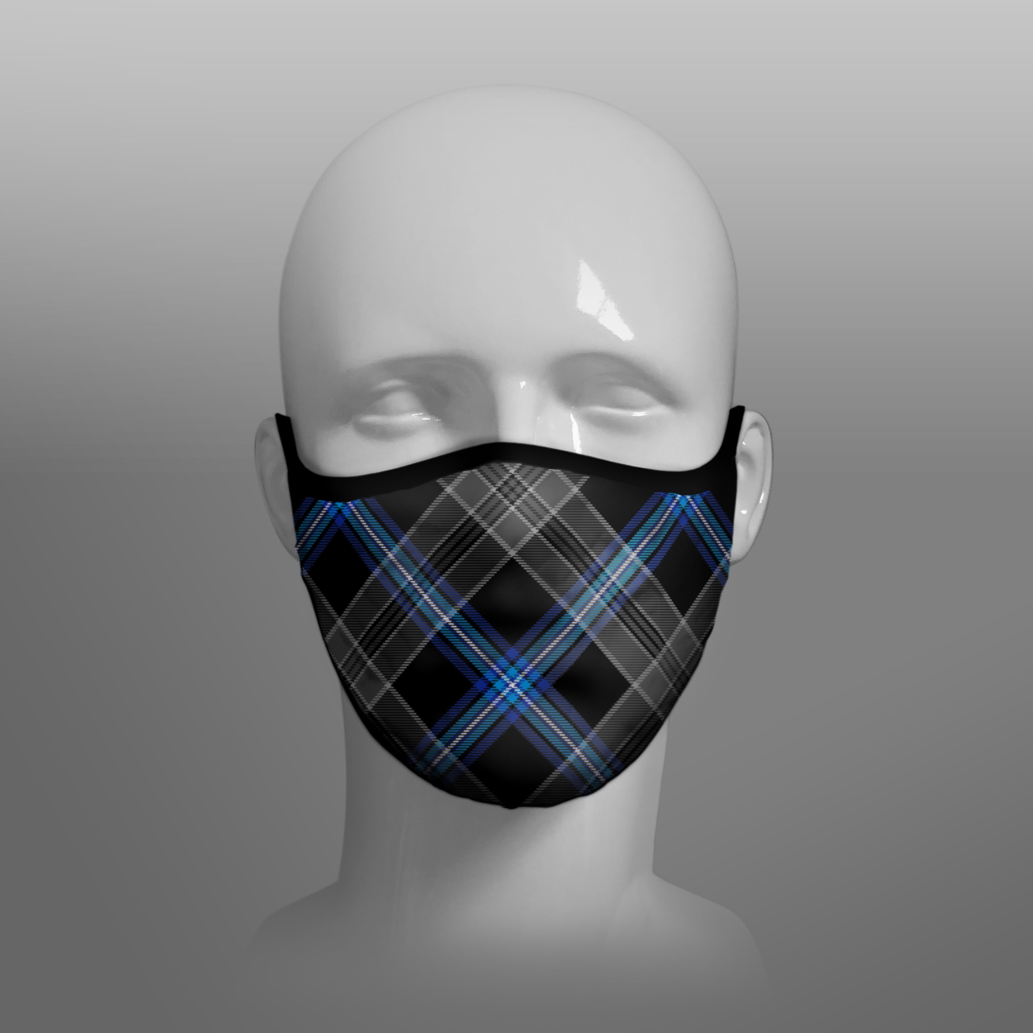 Earthrise Tartan custom face mask by Steven Patrick Sim the Tartan Artisan