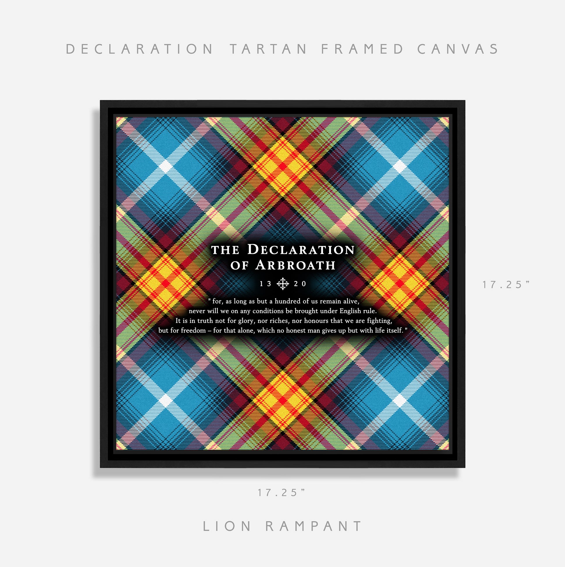 Lion Rampant - Declaration Tartan 16" Framed Canvas