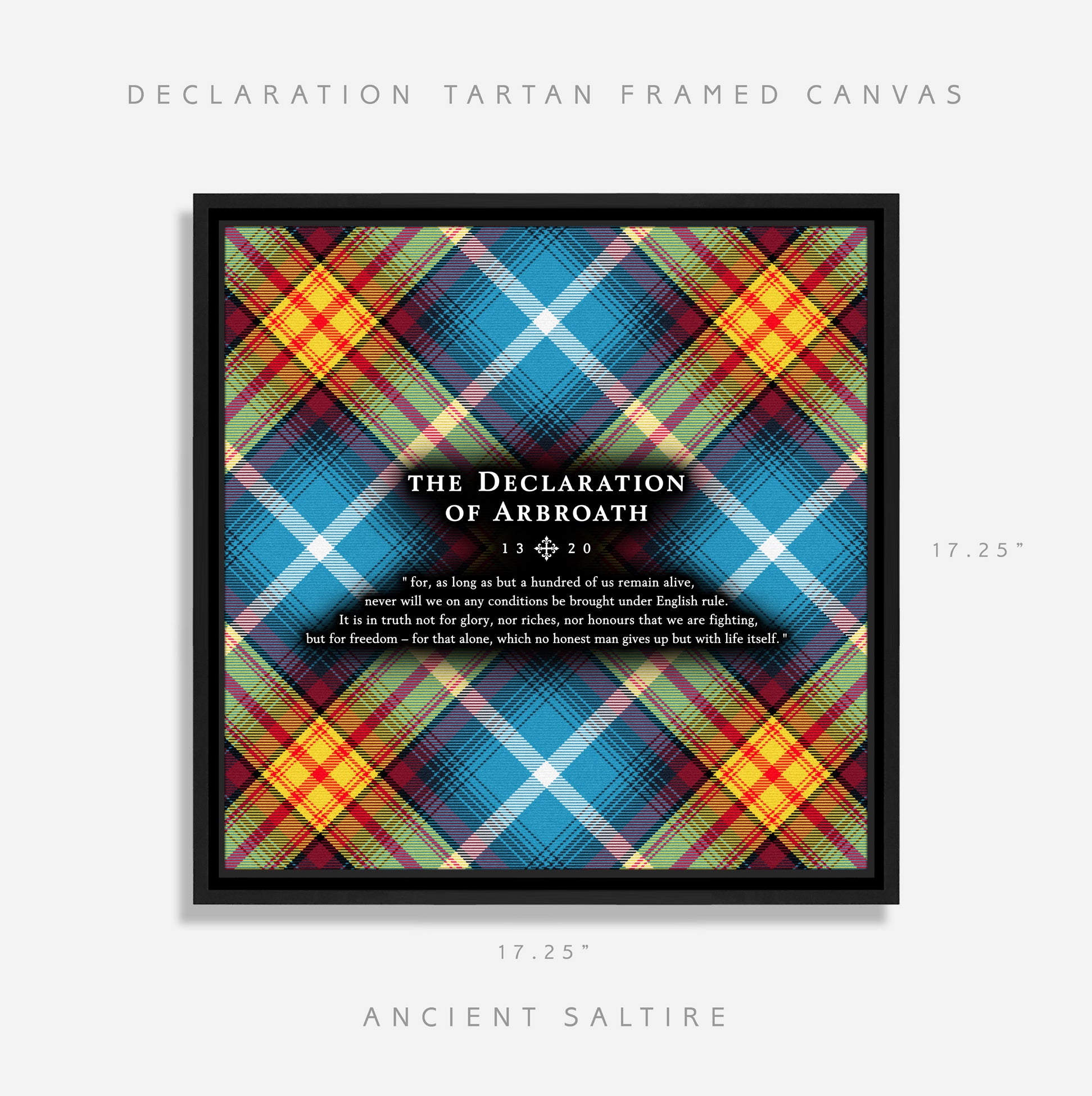 Ancient Saltire - Declaration Tartan 16" Framed Canvas