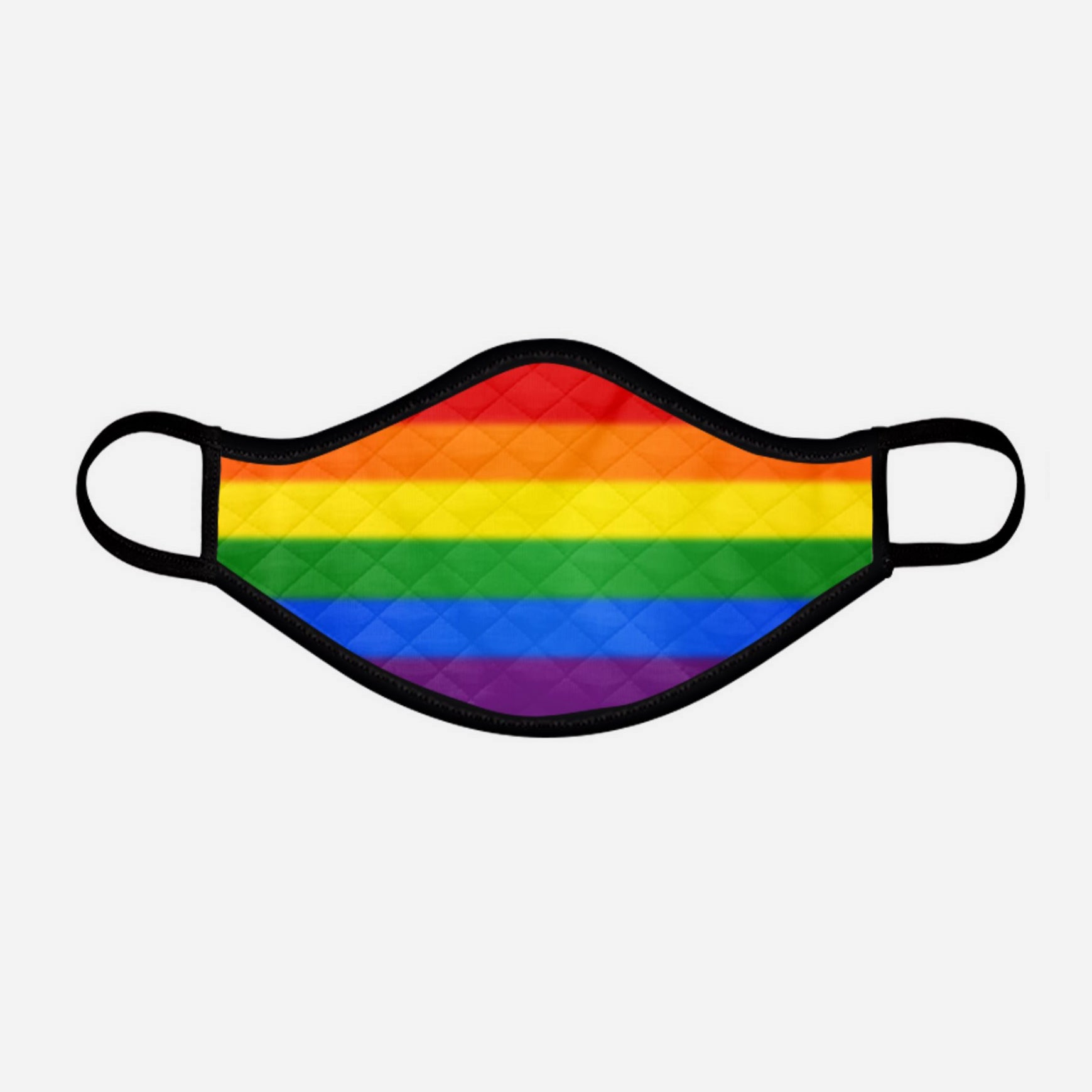 Gay Pride Rainbow Flag Contoured Tartan - Face Mask cloth face covering - medium