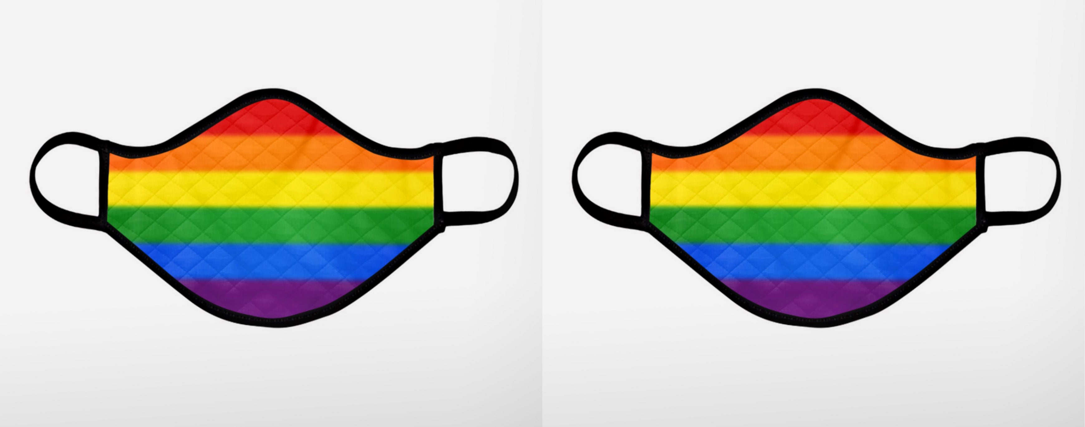 Gay Pride custom printed face mask - Extra Large - twin pack