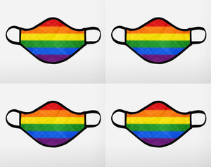 Gay Pride custom printed face mask - Extra Large - Four Pack