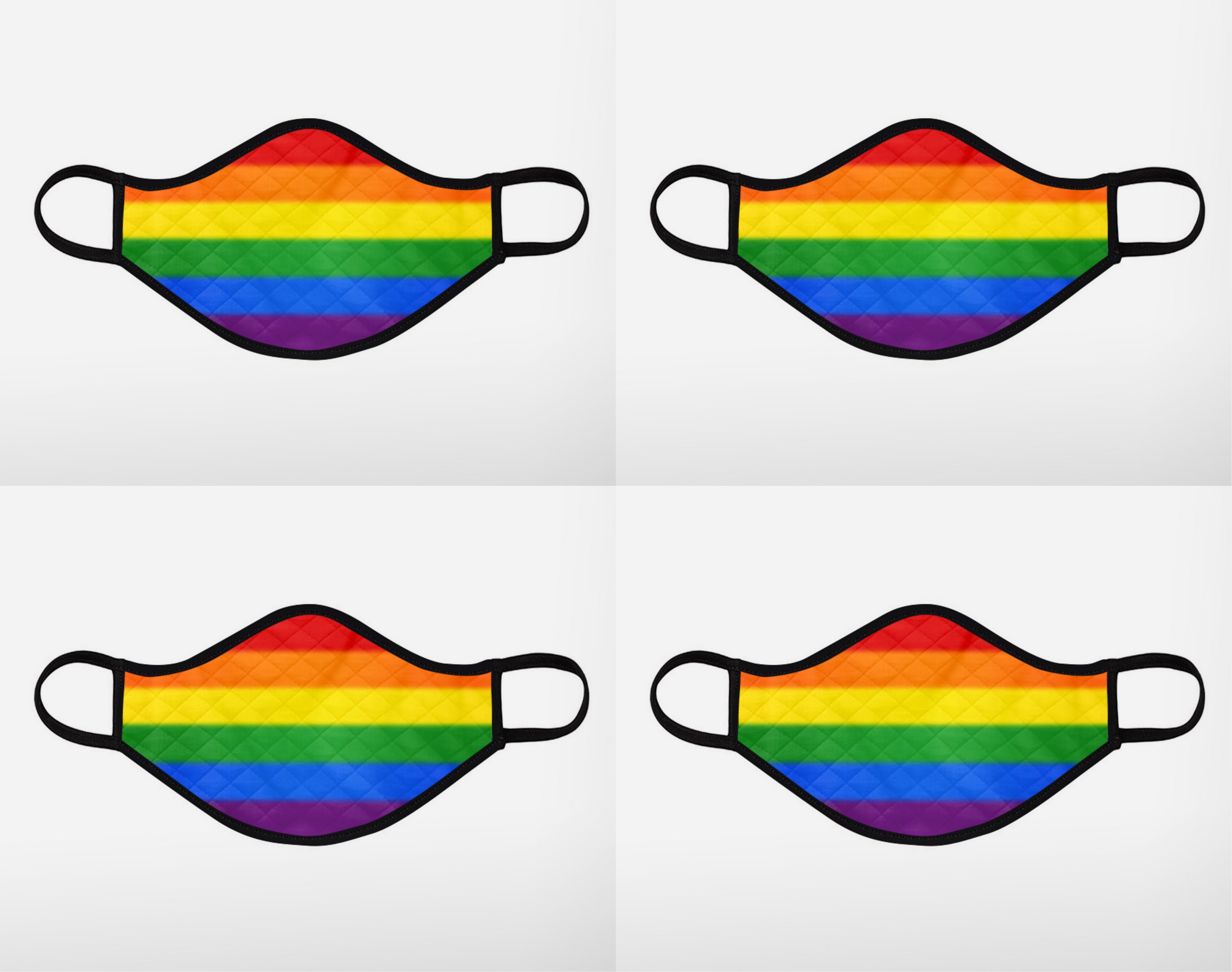 Gay Pride custom printed face mask - Large - Four Pack