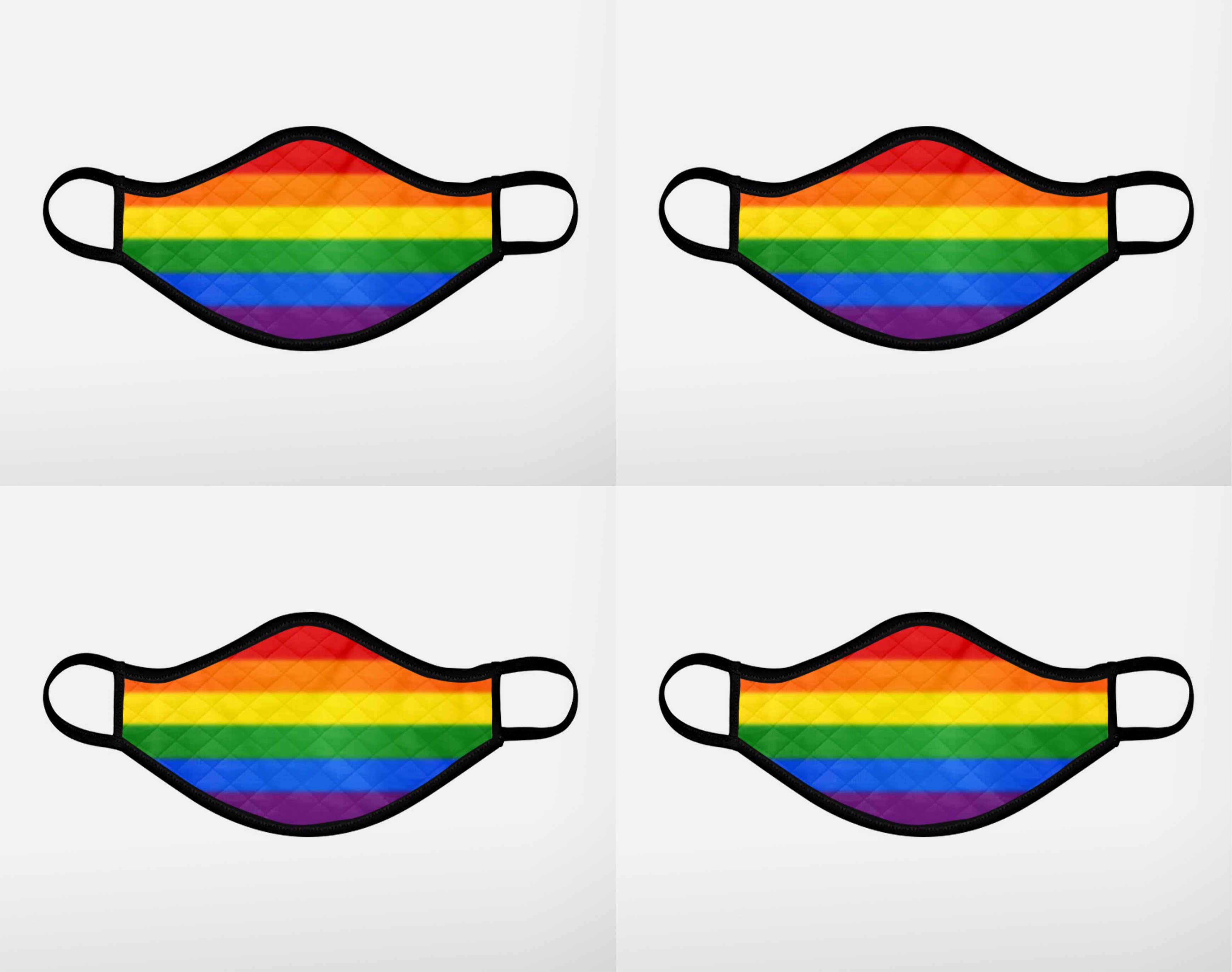 Gay Pride custom printed face mask - Medium - Four Pack