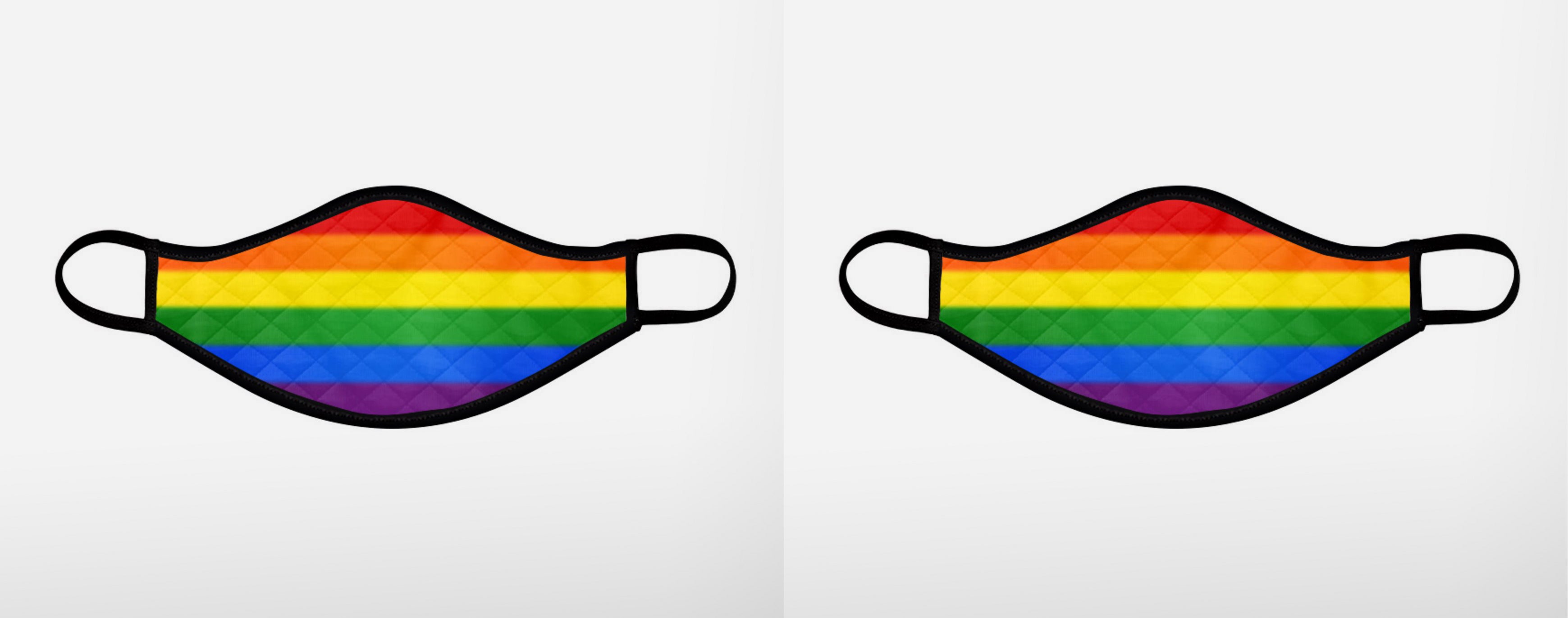 Gay Pride custom printed face mask - Small - twin pack