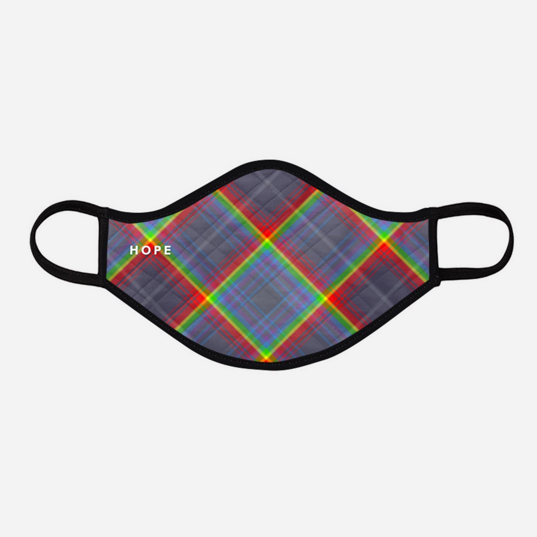 Scotland's Grace NHS Hope rainbow - cover - 19 - pandemic Coronavirus - Nicola Sturgeon - Scottish face mask cloth covering filter - Nicola Sturgeon - by Steven Patrick Sim the Tartan Artisan - Stevie Tartan Guy - large