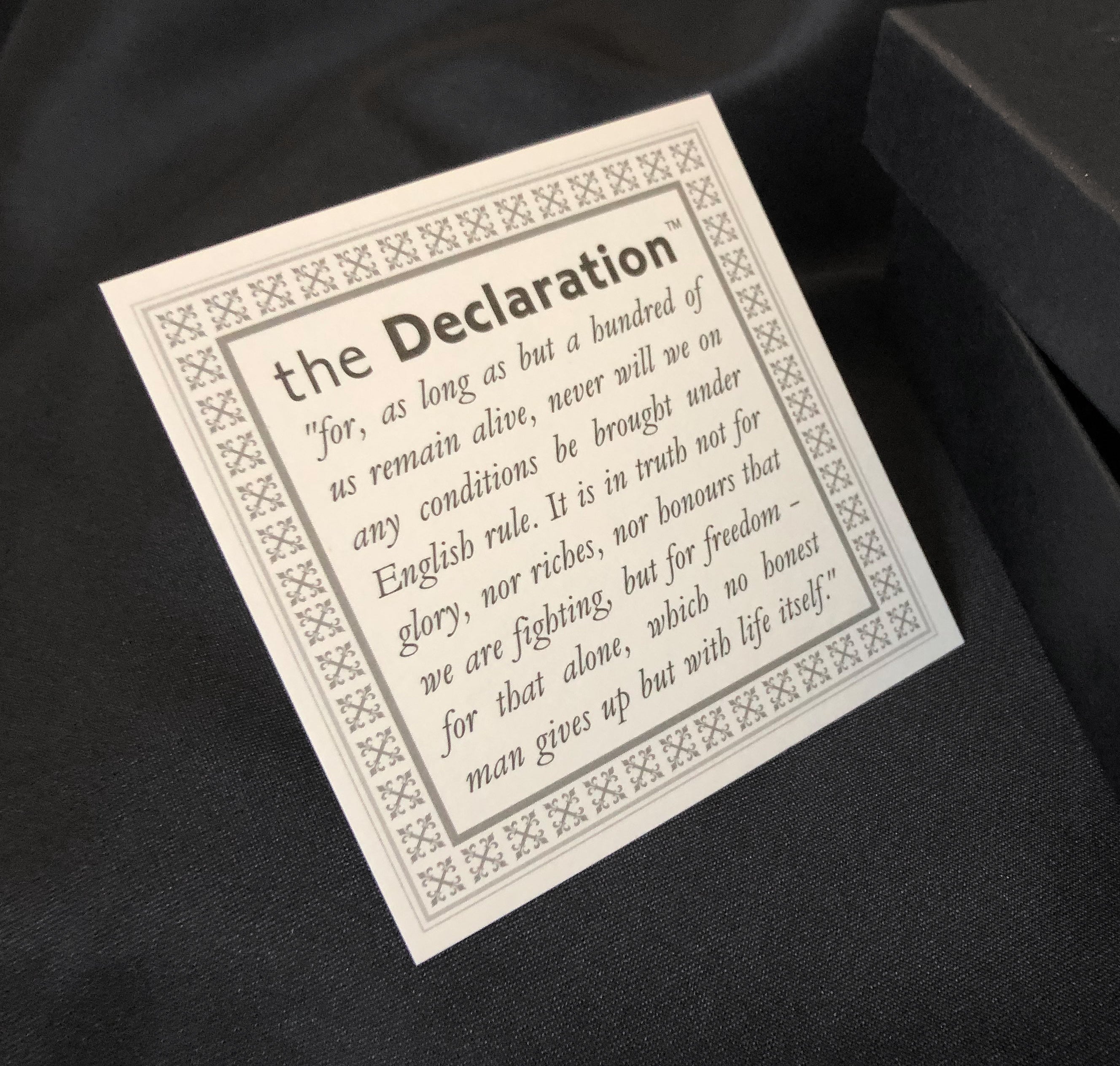 THE DECLARATION Numbered Edition TARTAN Pocket Square