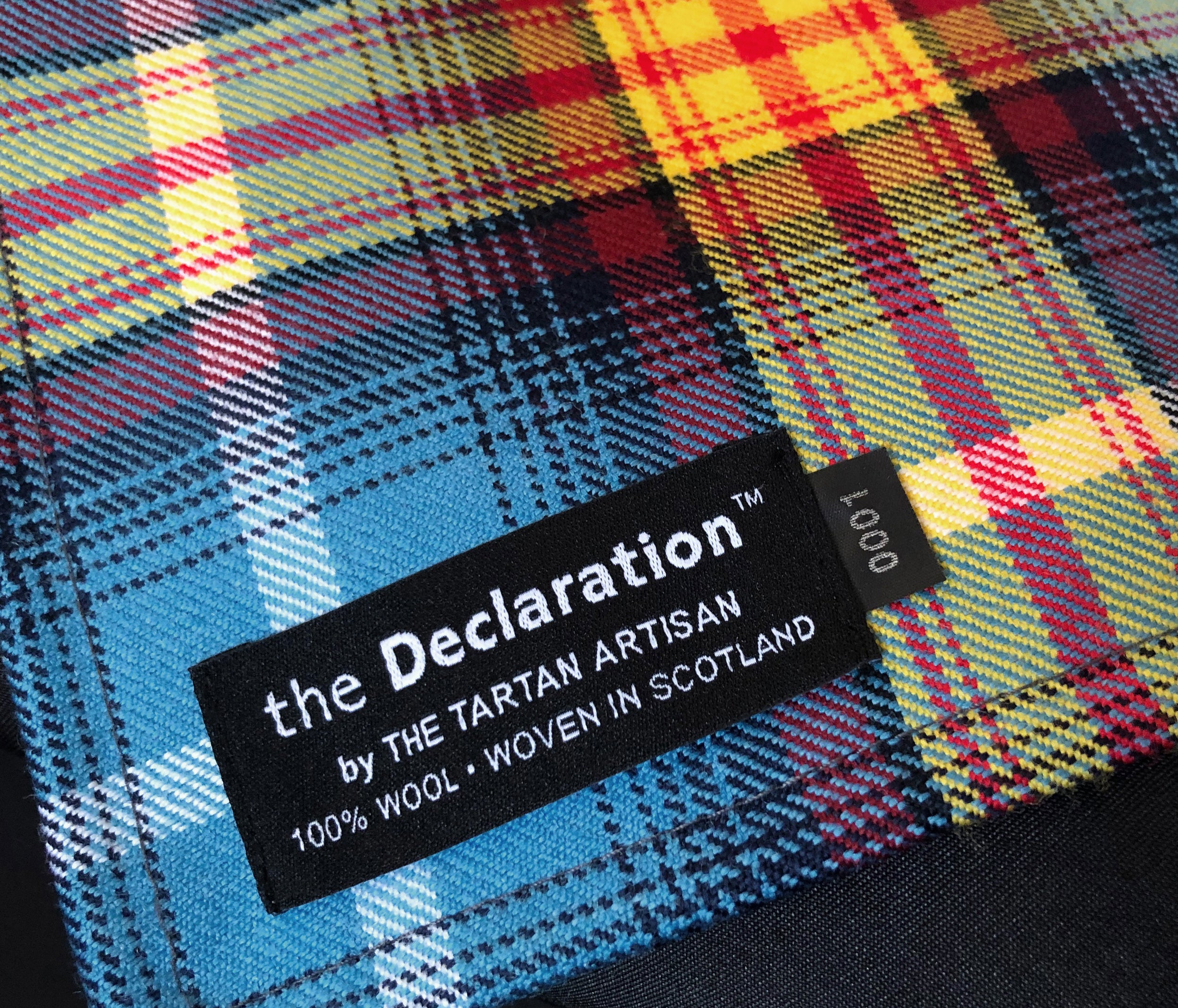 THE DECLARATION Numbered Edition TARTAN Pocket Square