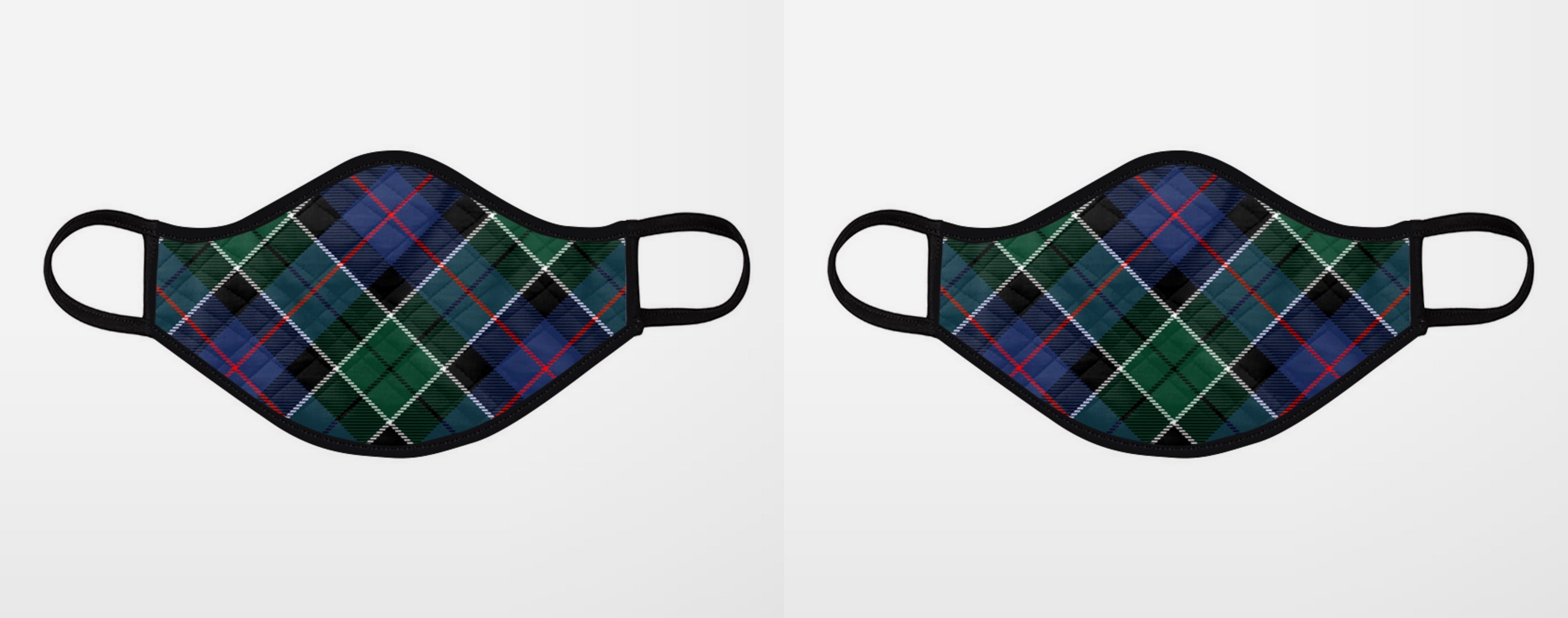 Leslie Hunting Tartan Contoured Face Mask ✓
