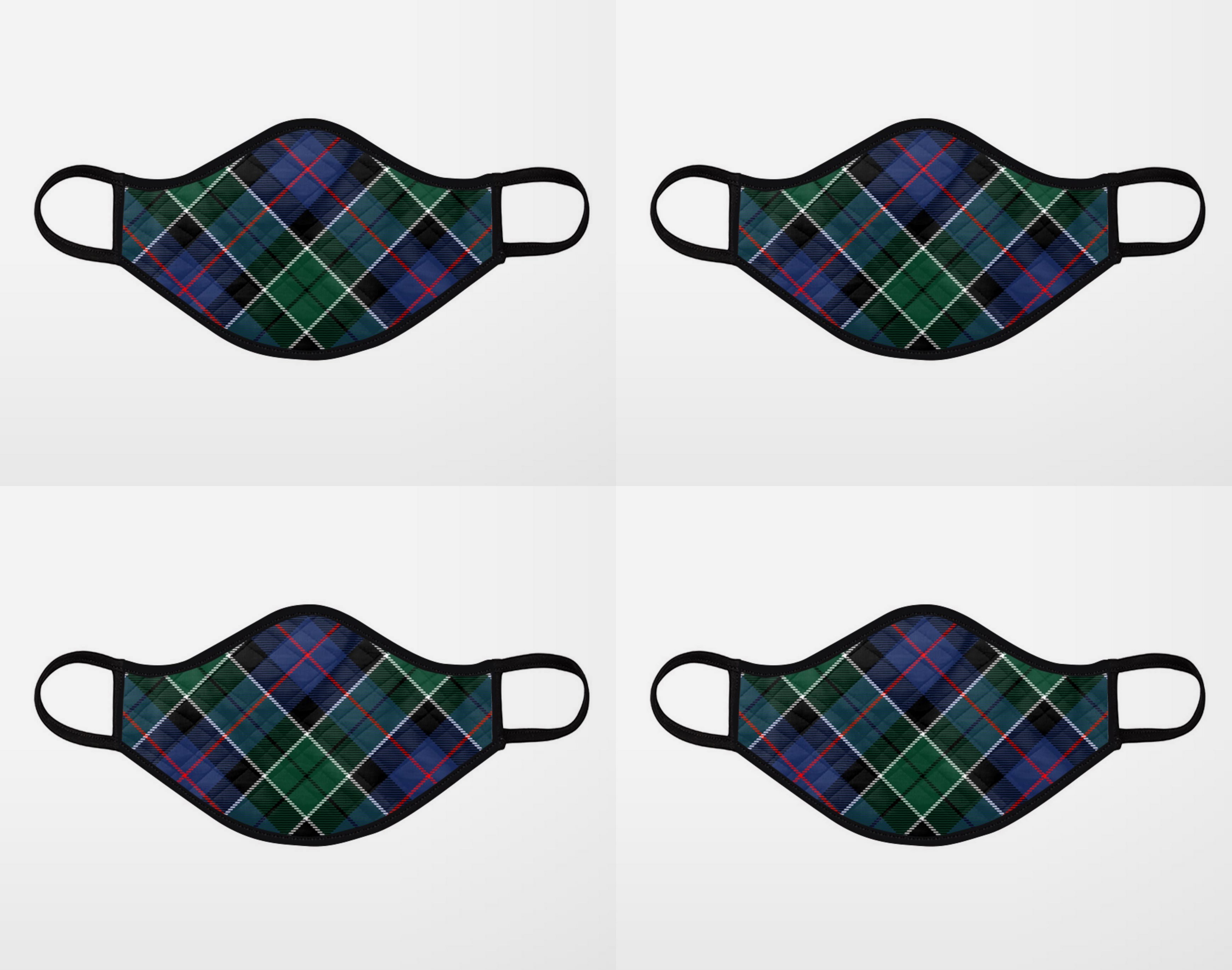 Leslie Hunting Tartan Contoured Face Mask ✓