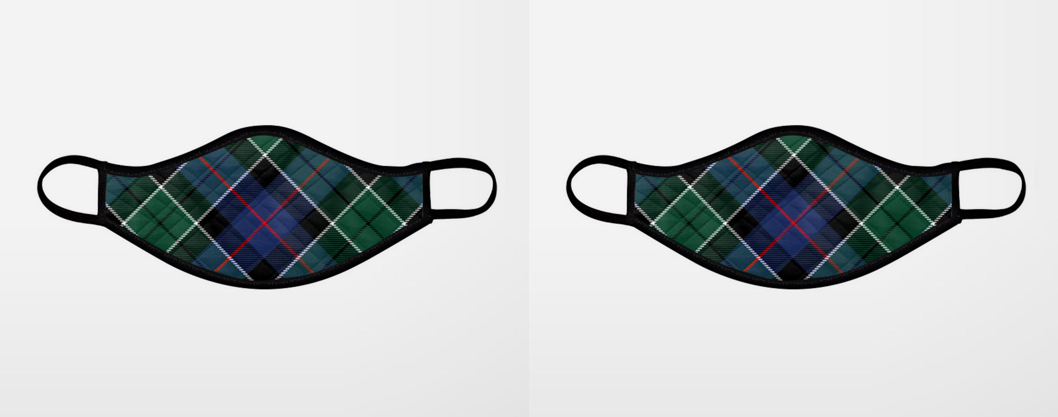 Leslie Hunting Tartan Contoured Face Mask ✓