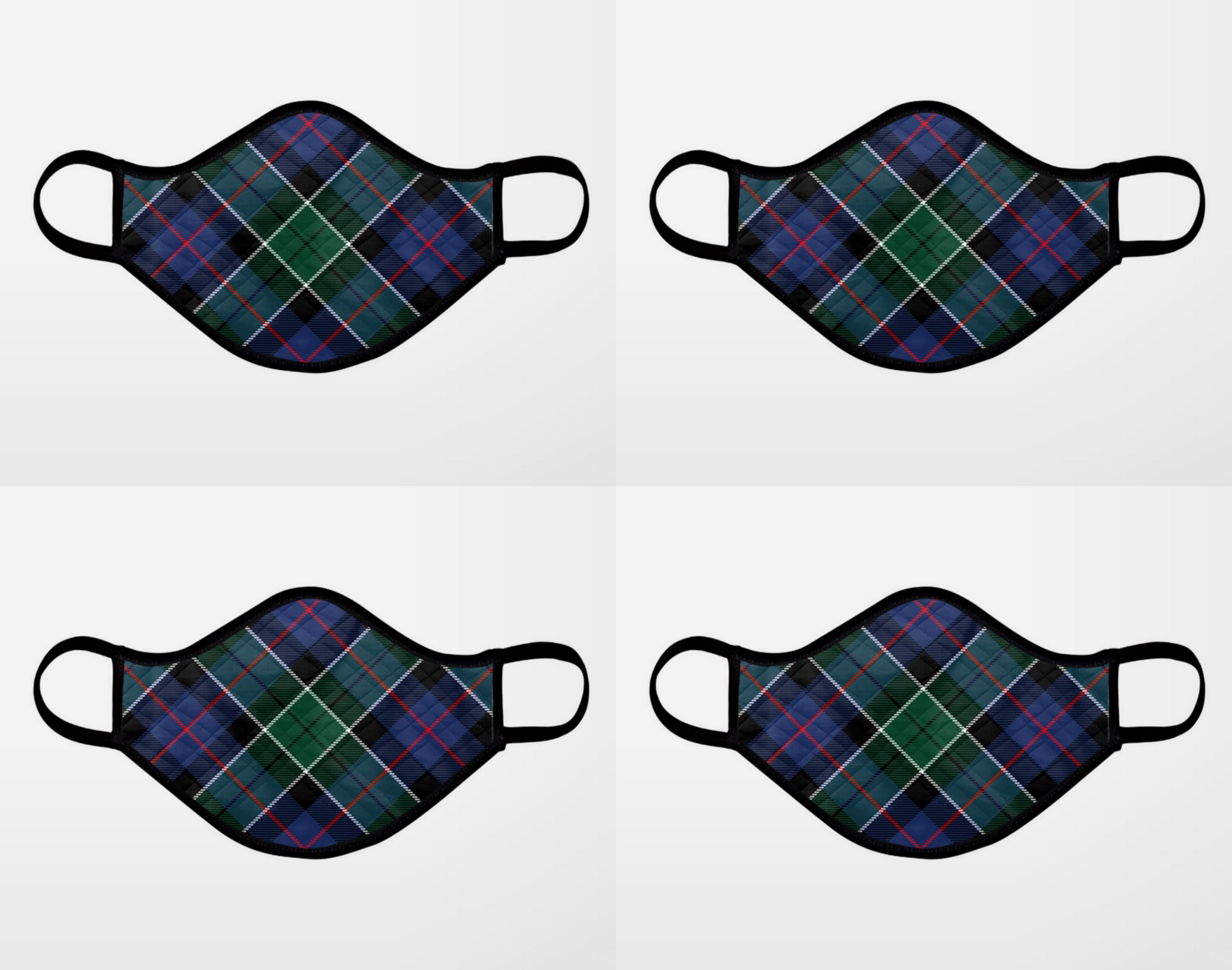Leslie Hunting Tartan Contoured Face Mask ✓
