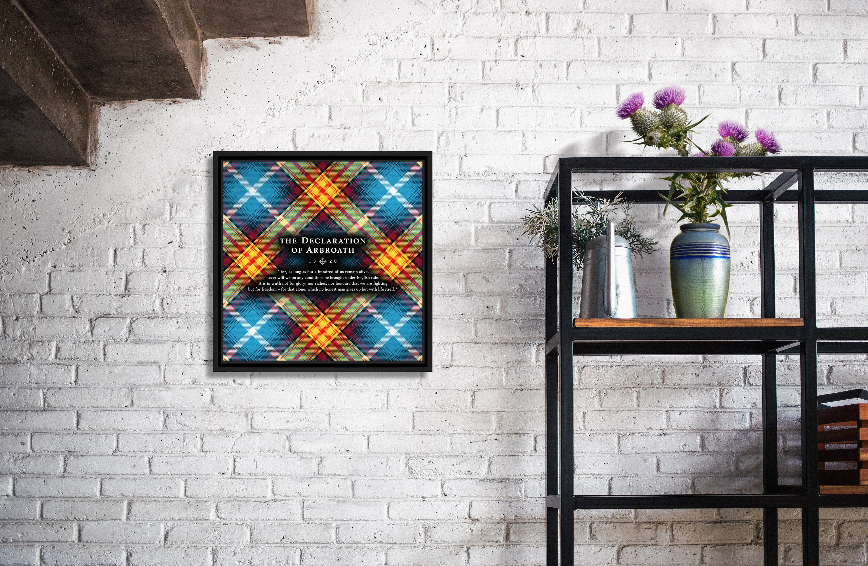 Lion Rampant - Declaration Tartan 16" Framed Canvas
