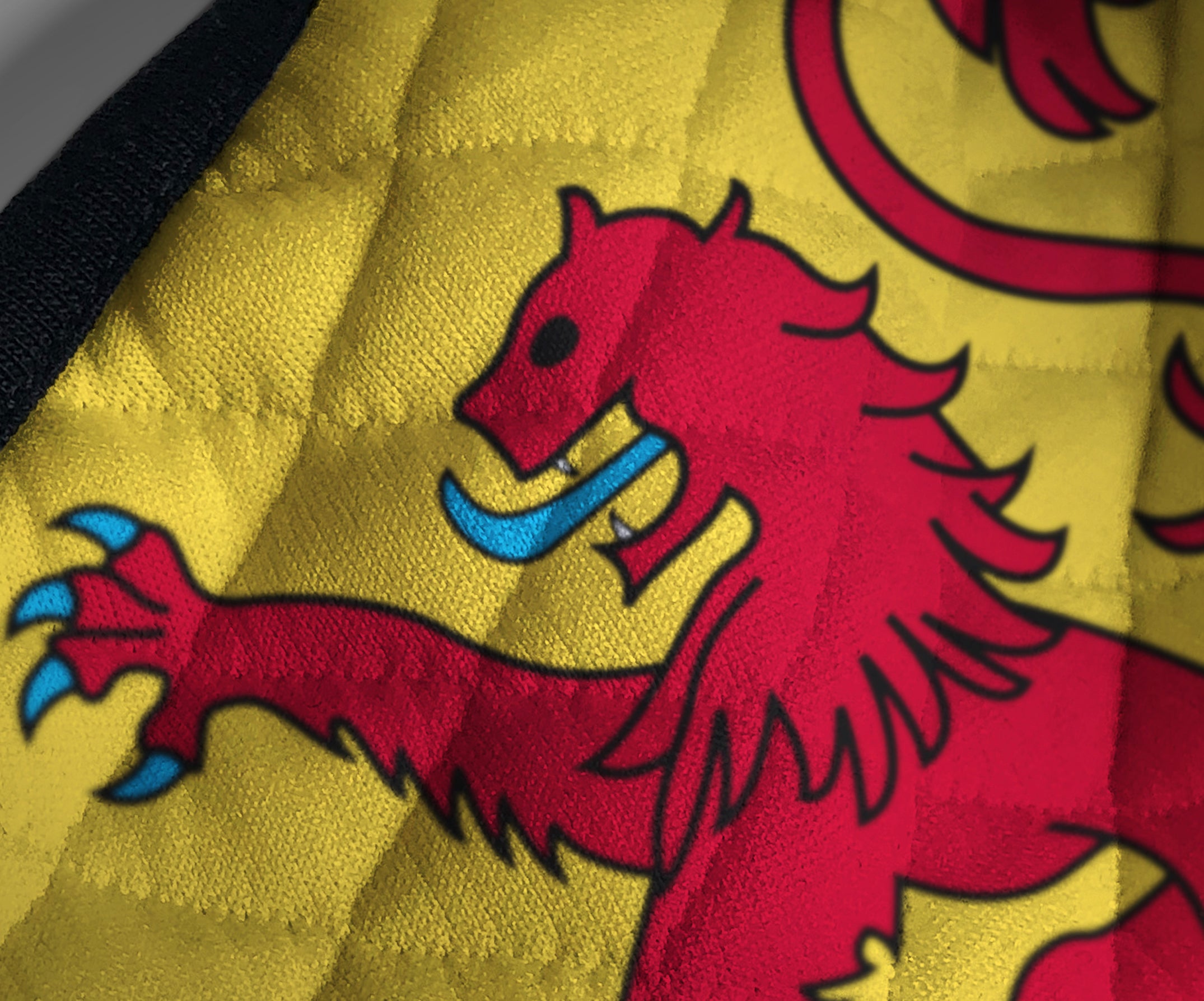 The Scottish Lion Rampant Royal Standard of Scotland large Face Mask - by Steven Patrick Sim the Tartan Artisan - Stevie Tartan Guy Arbroath