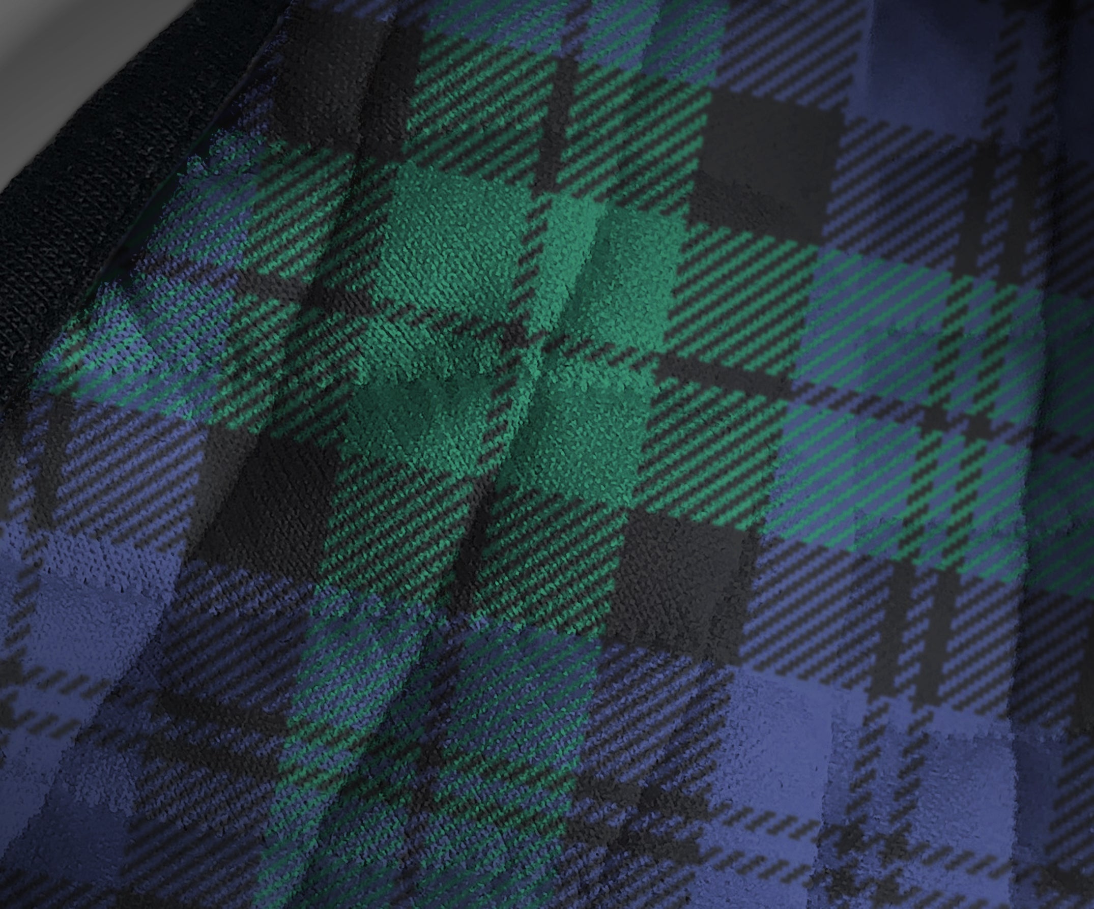 Black Watch tartan printed face masks by the Tartan Artisan Steven Patrick Sim - printed example