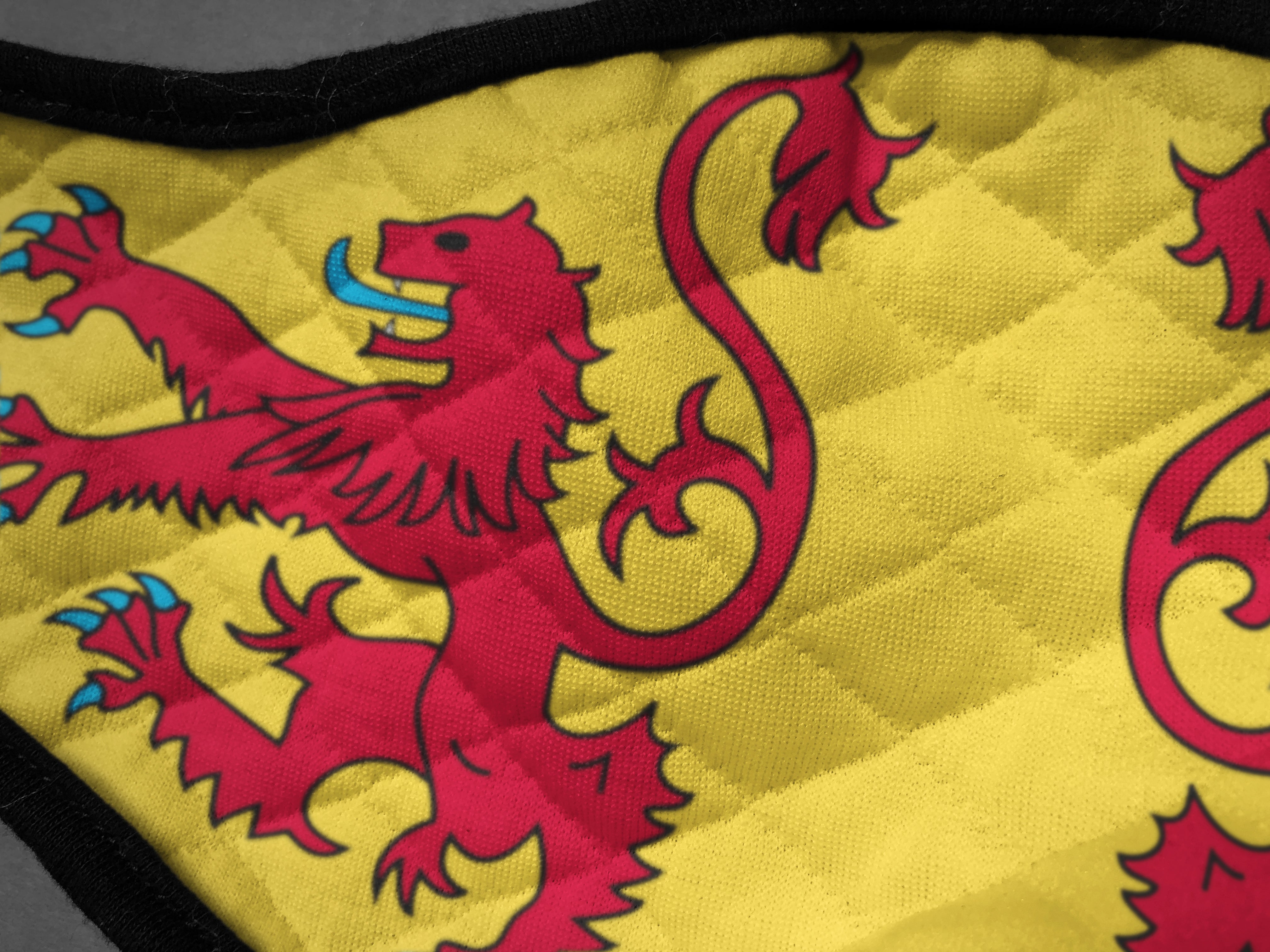 The Scottish Lion Rampant Royal Standard of Scotland Extra Large Face Mask - exclusively produced by Steven Patrick Sim the Tartan Artisan - Scotland