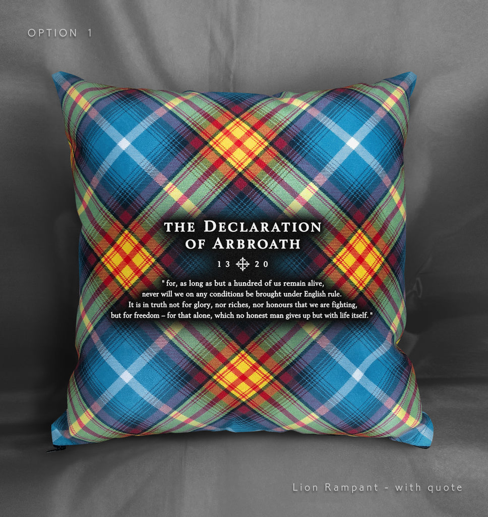 Arbroath's Declaration of Independence tartan cushion