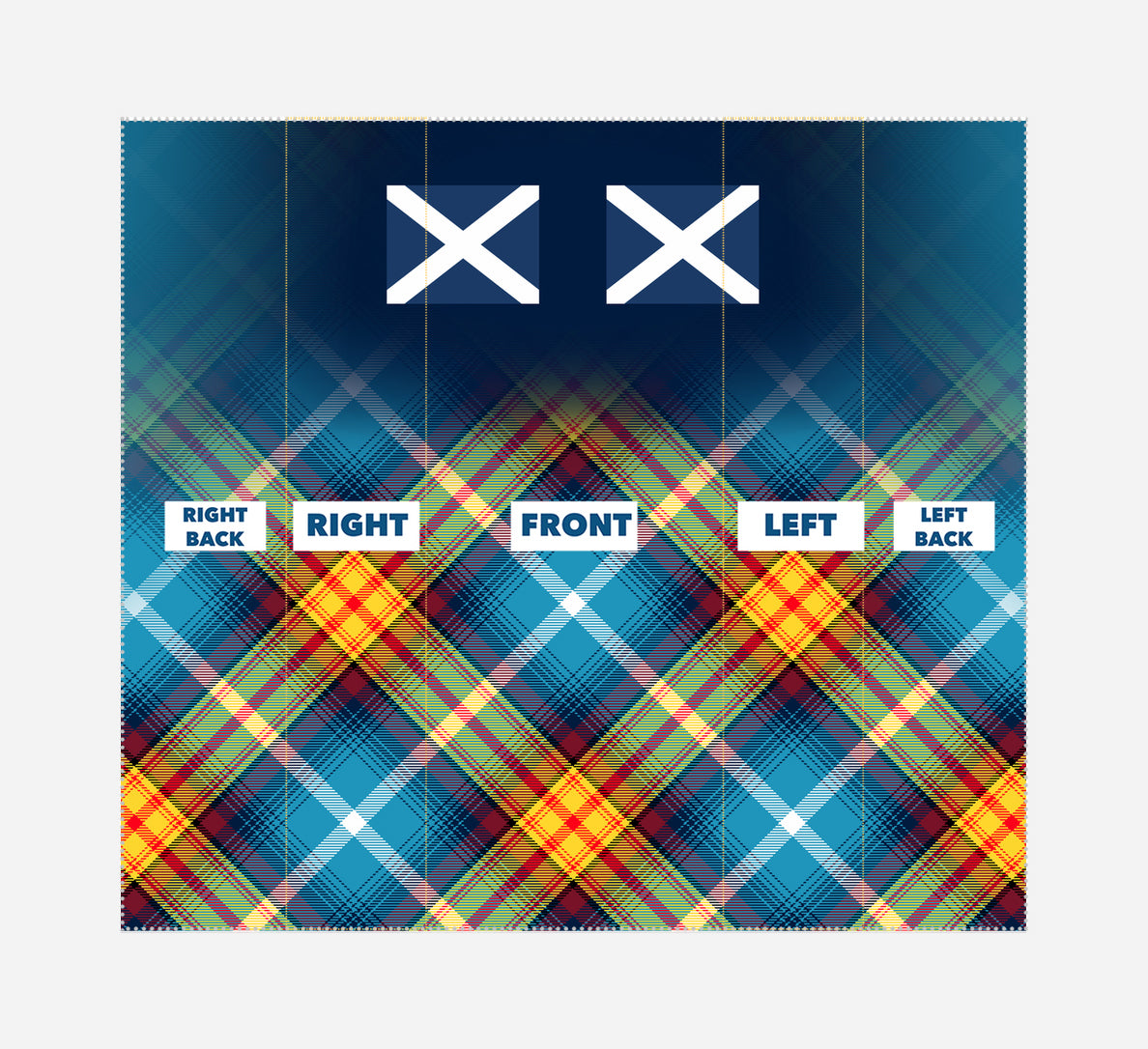 Navy Scottish Saltire flags Declaration Neck Gaiter printed areas Arbroath tartan.jpg
