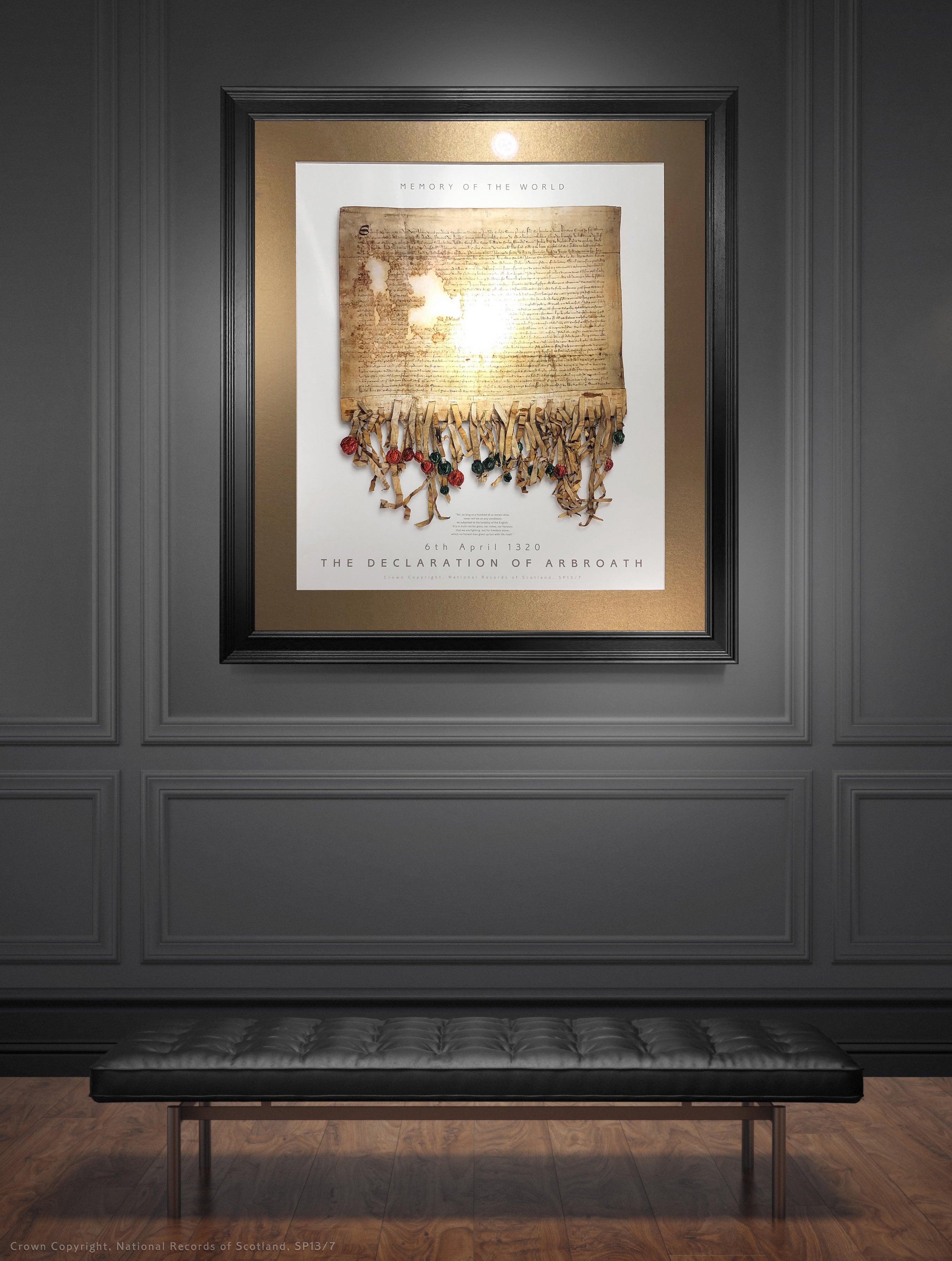 The Declaration of Arbroath Gold Metallic Print Editions - Pearl by Steven Patrick Sim