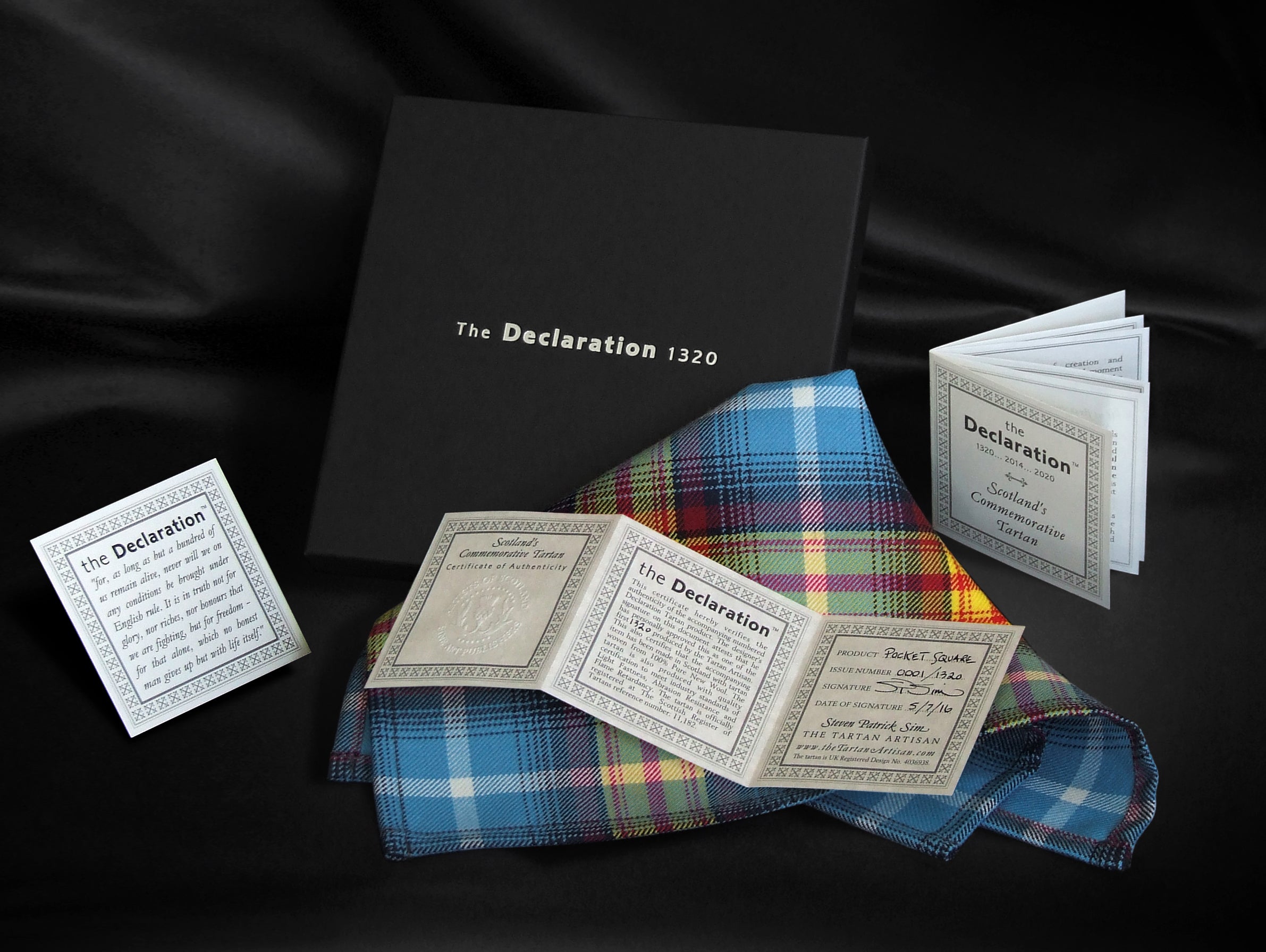 THE DECLARATION Numbered Edition TARTAN Pocket Square