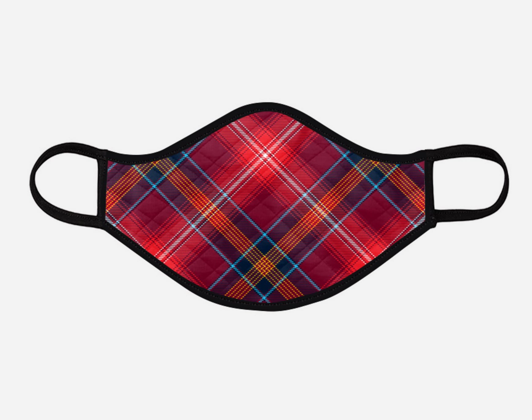 Red Liichtie Tartan Custom Facemask - Large - by Steven Patrick Sim the Tartan Artisan