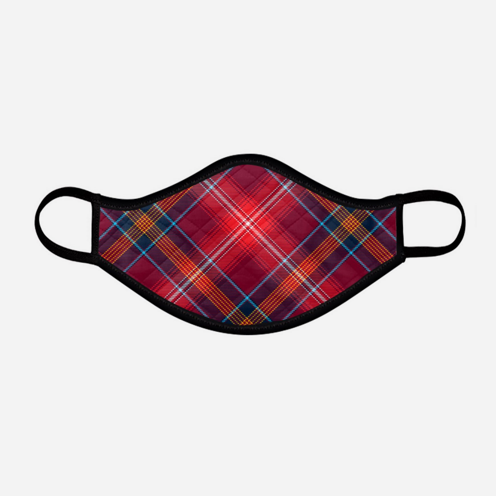 Red Lichtie tartan Arbroath Lichtie face covering - Nicola Sturgeon - by Steven Patrick Sim the Tartan Artisan - Stevie Tartan Guy - medium
