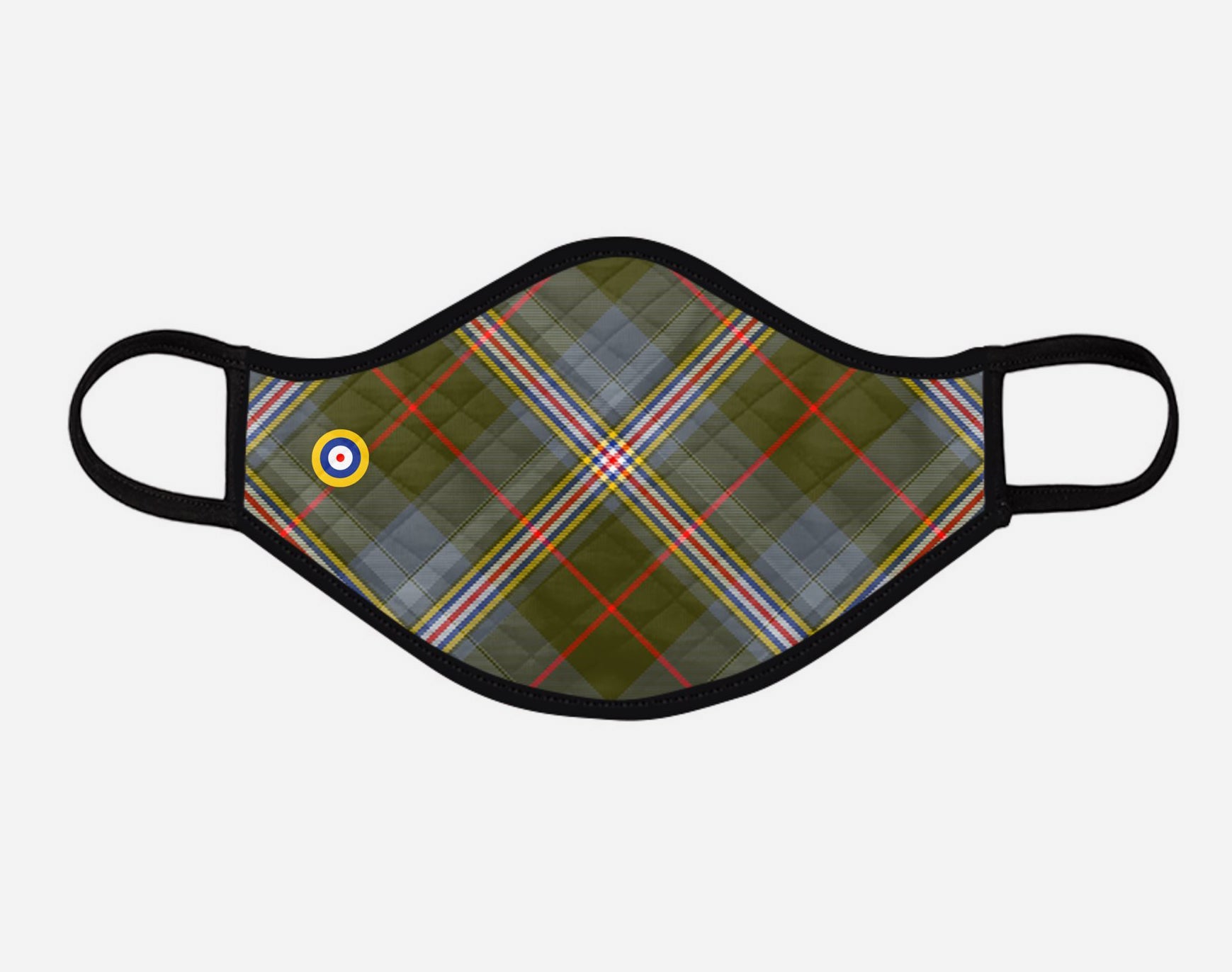 Red Lichtie Spitfire Tartan Custom Facemask - Large - by Steven Patrick Sim, the Tartan Artisan Arbroath Scotland