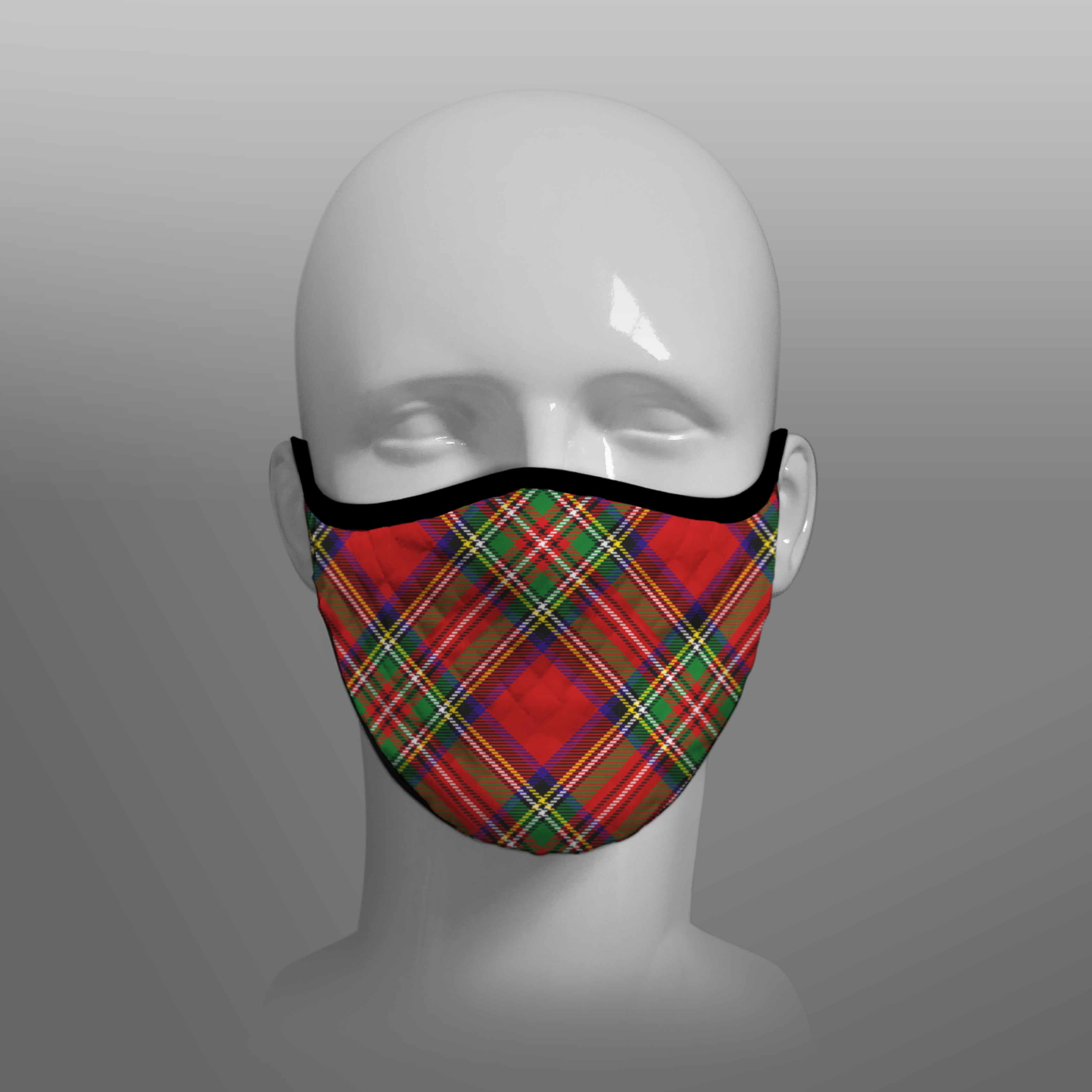 Royal Stewart Tartan custom face mask by Steven Patrick Sim the Tartan Artisan - Stevie Tartan Guy - Arbroath