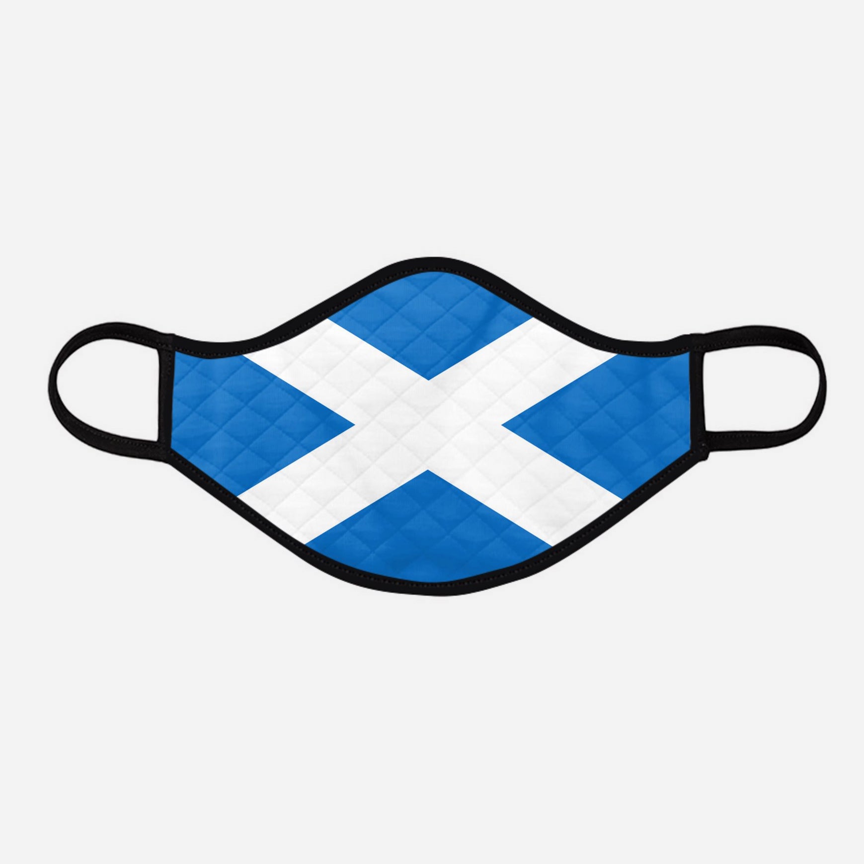 Contoured Face Mask - face covering - Nicola Sturgeon - Scottish Scotland Scots Saltire St Andrew's Cross - by Steven Patrick Sim the Tartan Artisan - Stevie Tartan Guy - large