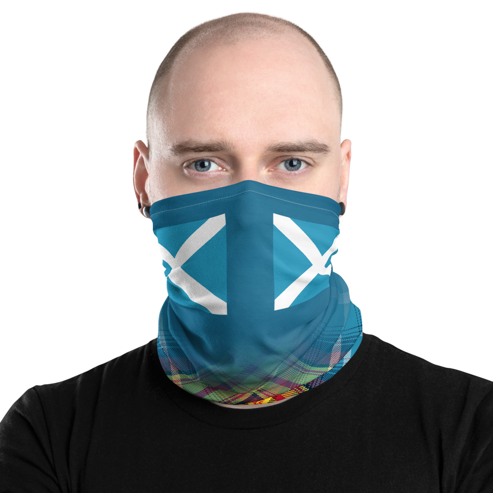 Azure Saltire Declaration of Scottish Independence tartan Neck Gaiter 6