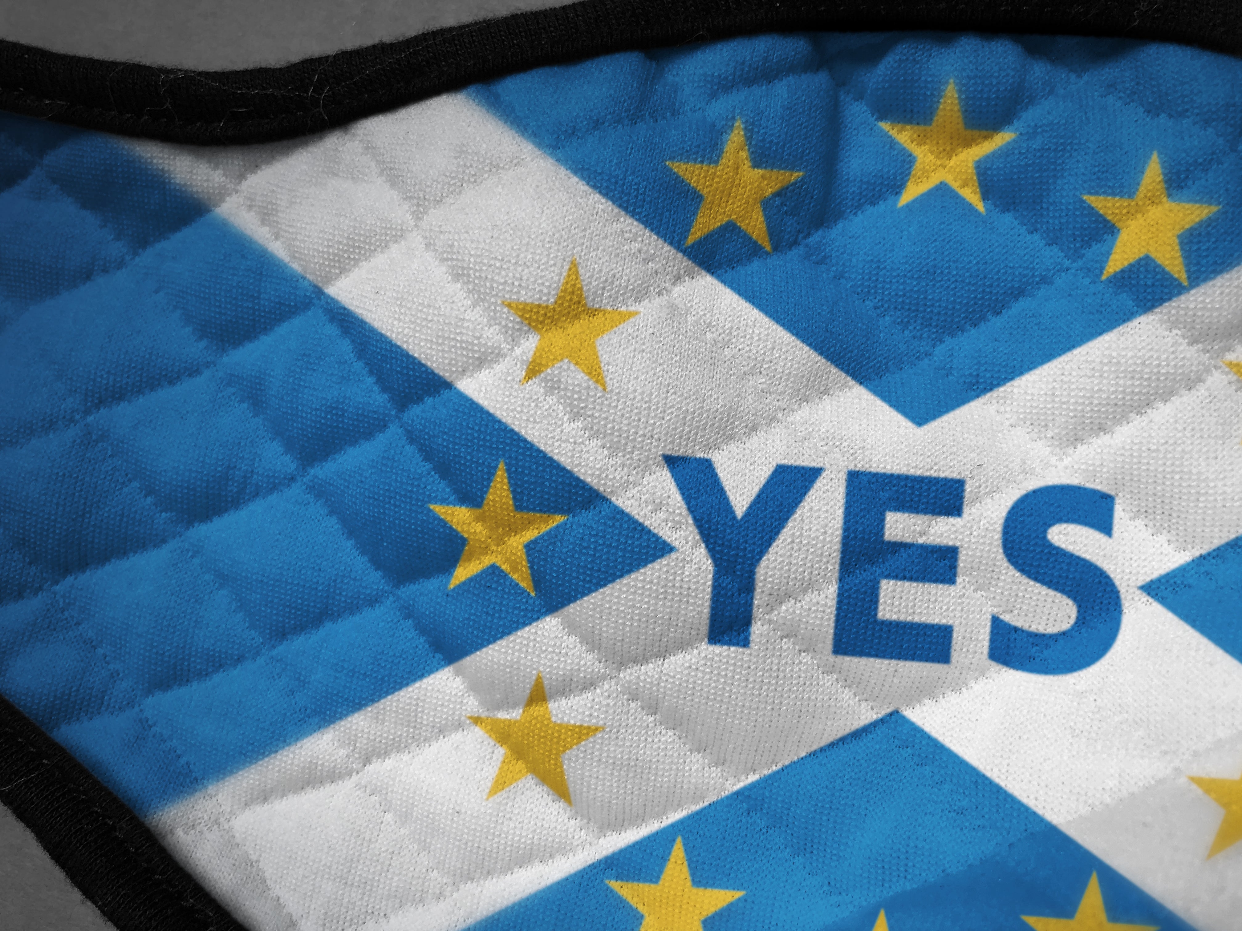 The Scottish Scotland Saltire YES IT'S TIME - Alba Gu Brath - Pro EU - European Union - Nicola Sturgeon - Face Mask - exclusively produced by Steven Patrick Sim the Tartan Artisan - Scotland