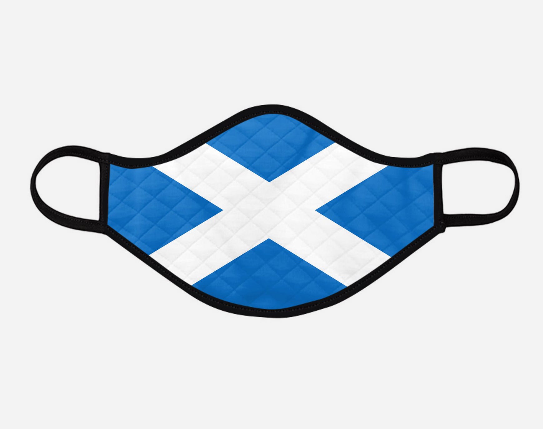 The Scottish Saltire Face Mask - Large - by the Steven Patrick Sim Tartan Artisan - Stevie Tartan Guy Arbroath, Scotland