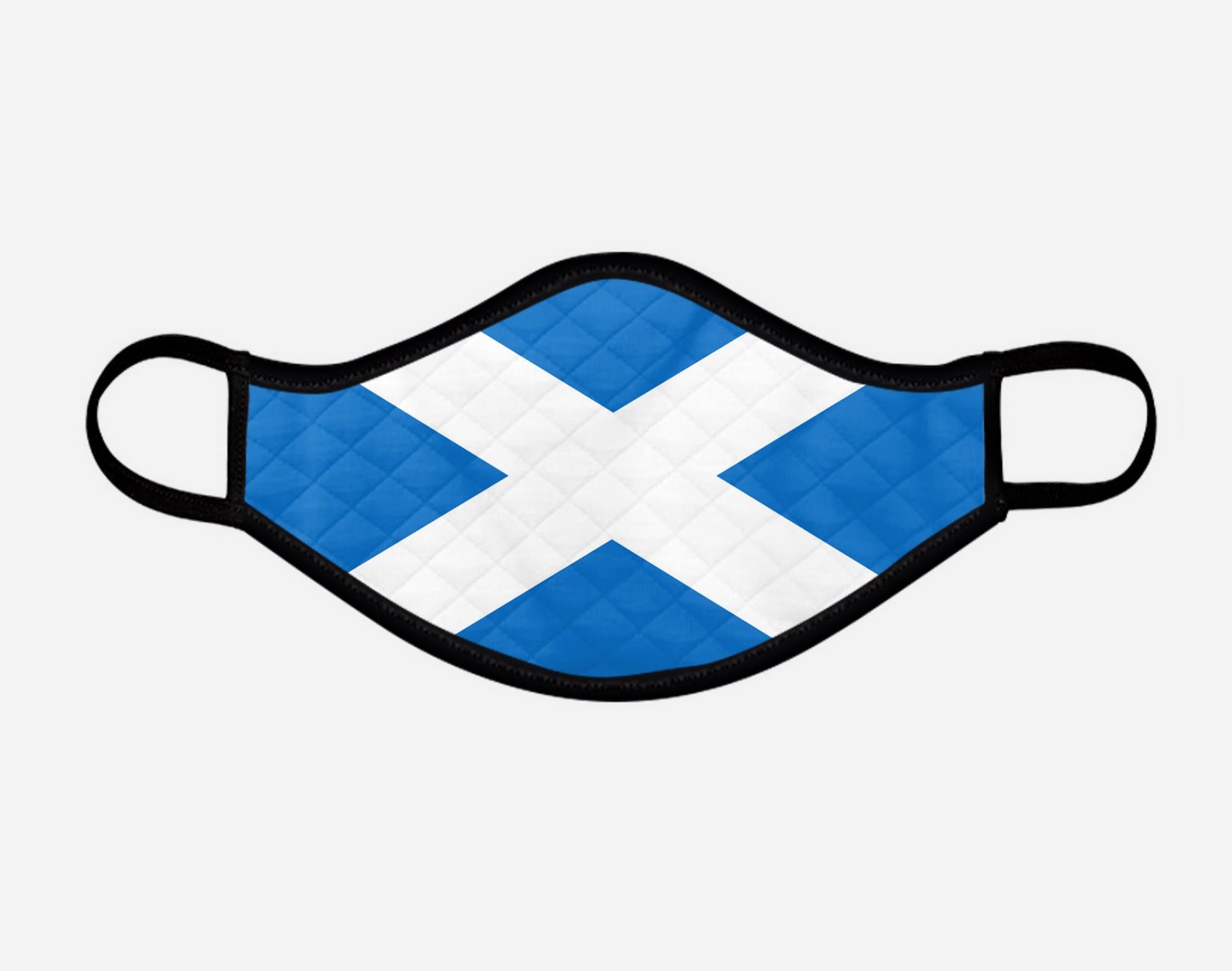 The Scottish Saltire Face Mask - Medium - by the Steven Patrick Sim Tartan Artisan - Stevie Tartan Guy Arbroath, Scotland