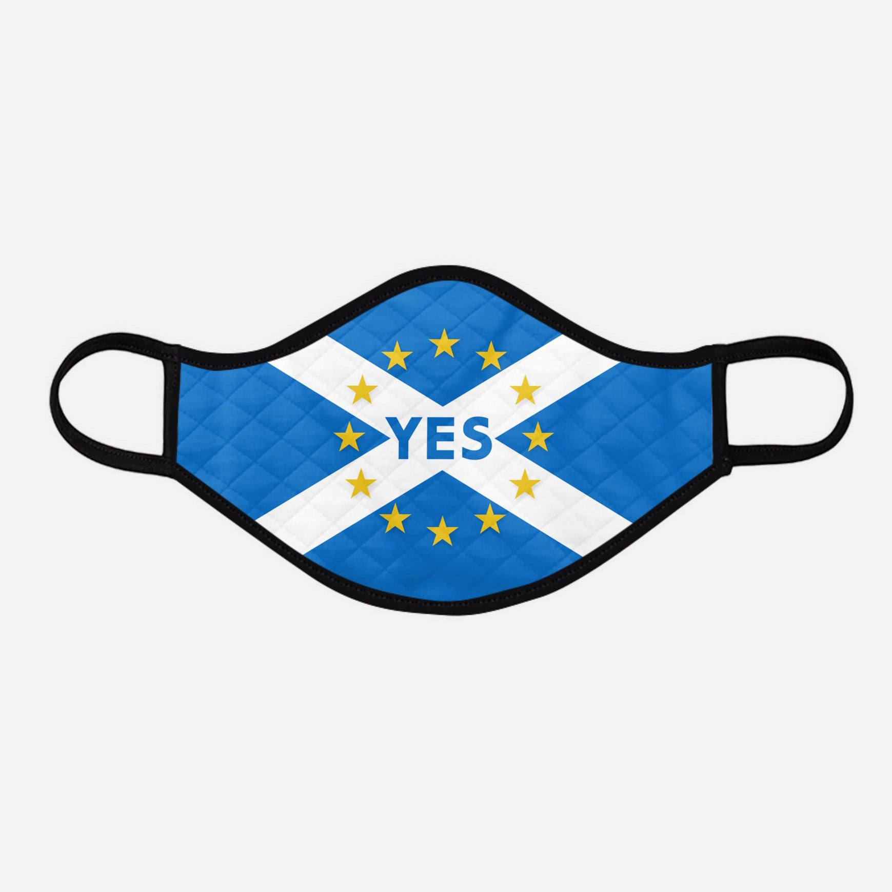 YES IT'S TIME - Alba Gu Brath - Pro EU - European Union - Nicola Sturgeon - Scottish Saltire face mask cloth covering - Nicola Sturgeon - by Steven Patrick Sim the Tartan Artisan - Stevie Tartan Guy - large